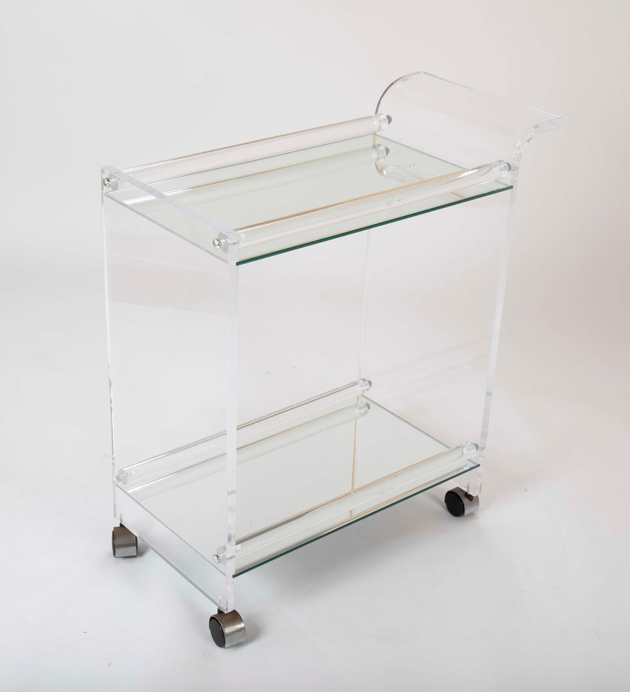 Lucite Glass Bar Cart 4