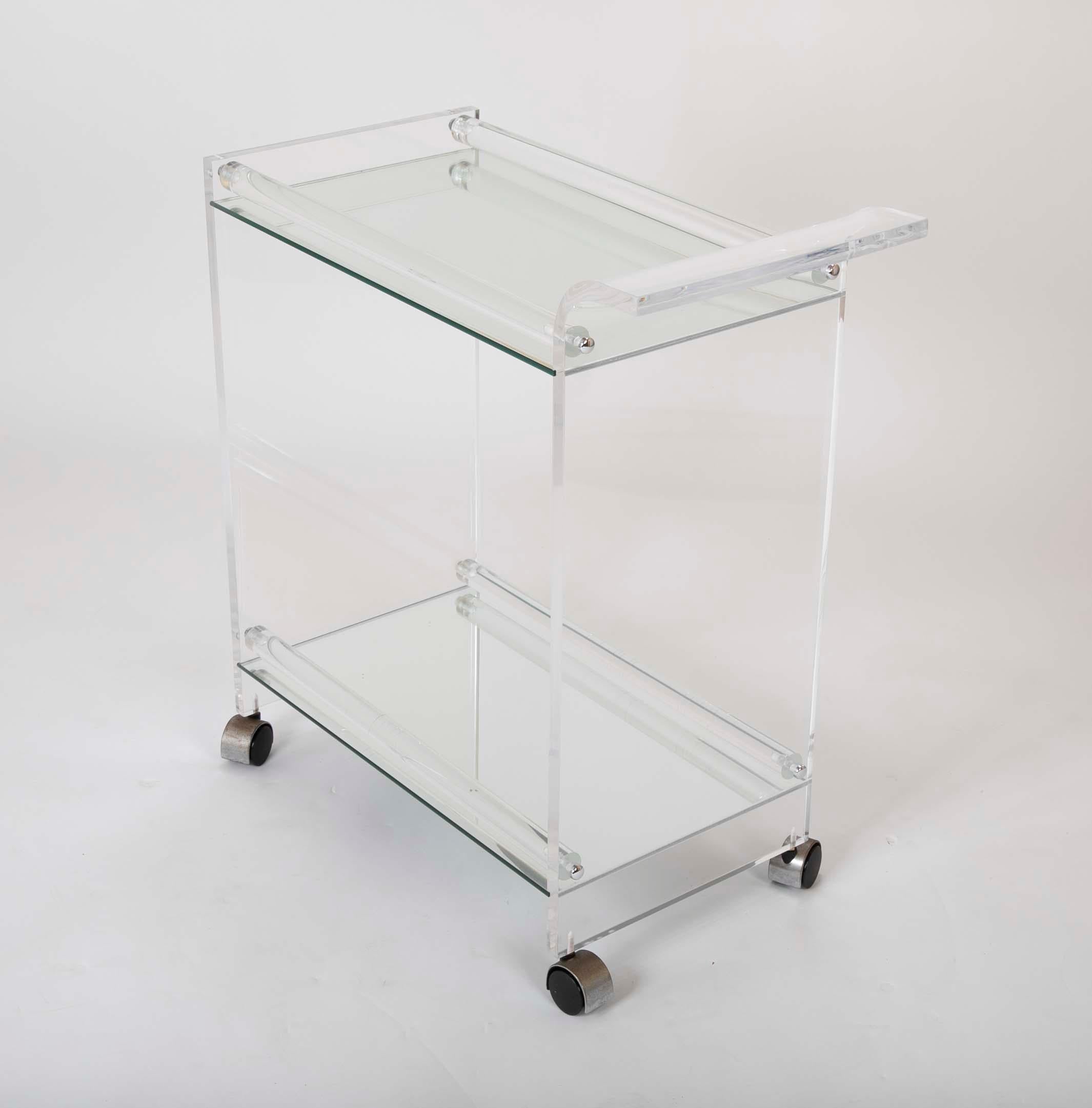 Lucite Glass Bar Cart 8