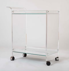 Lucite Glass Bar Cart