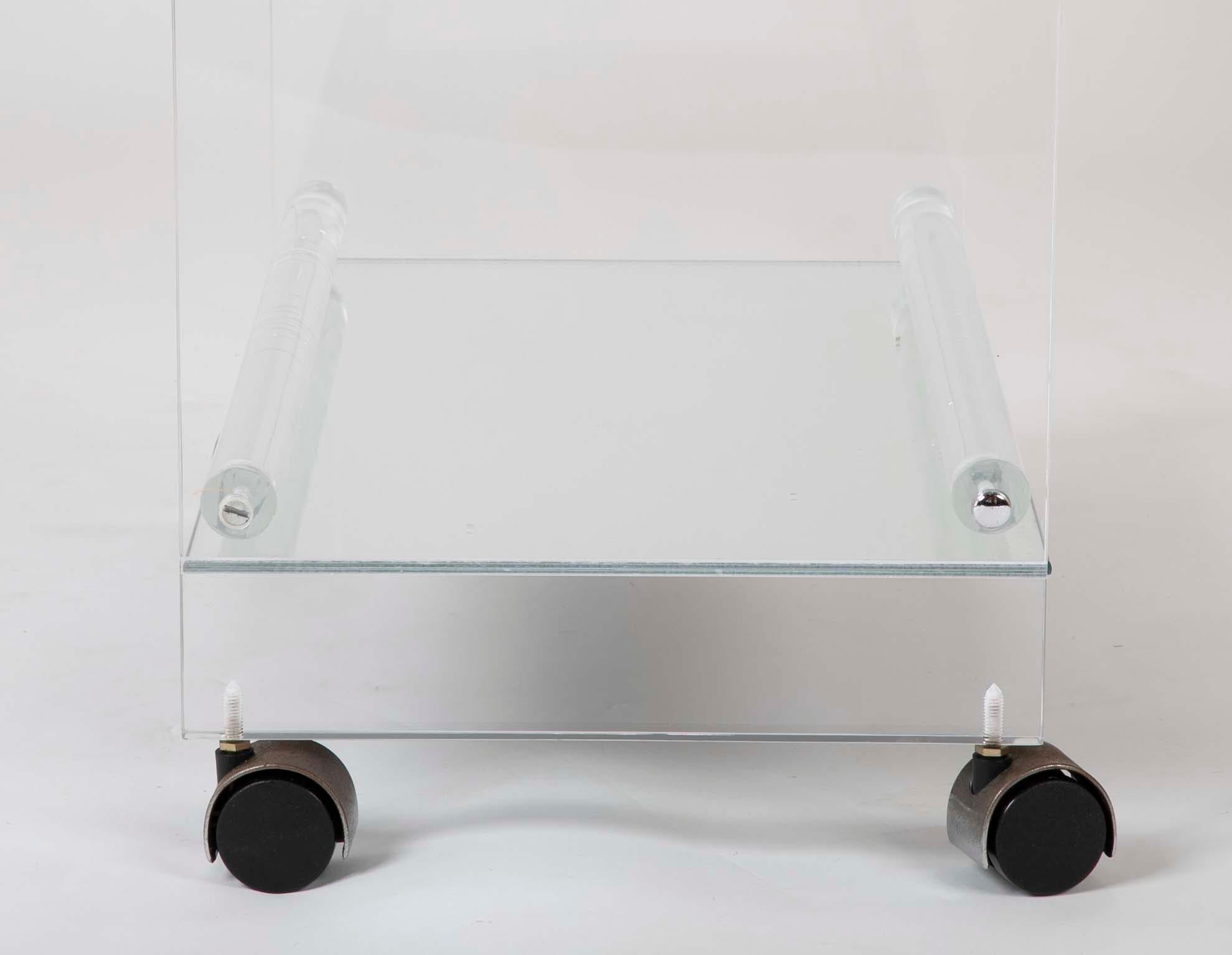 Lucite Glass Bar Cart 1