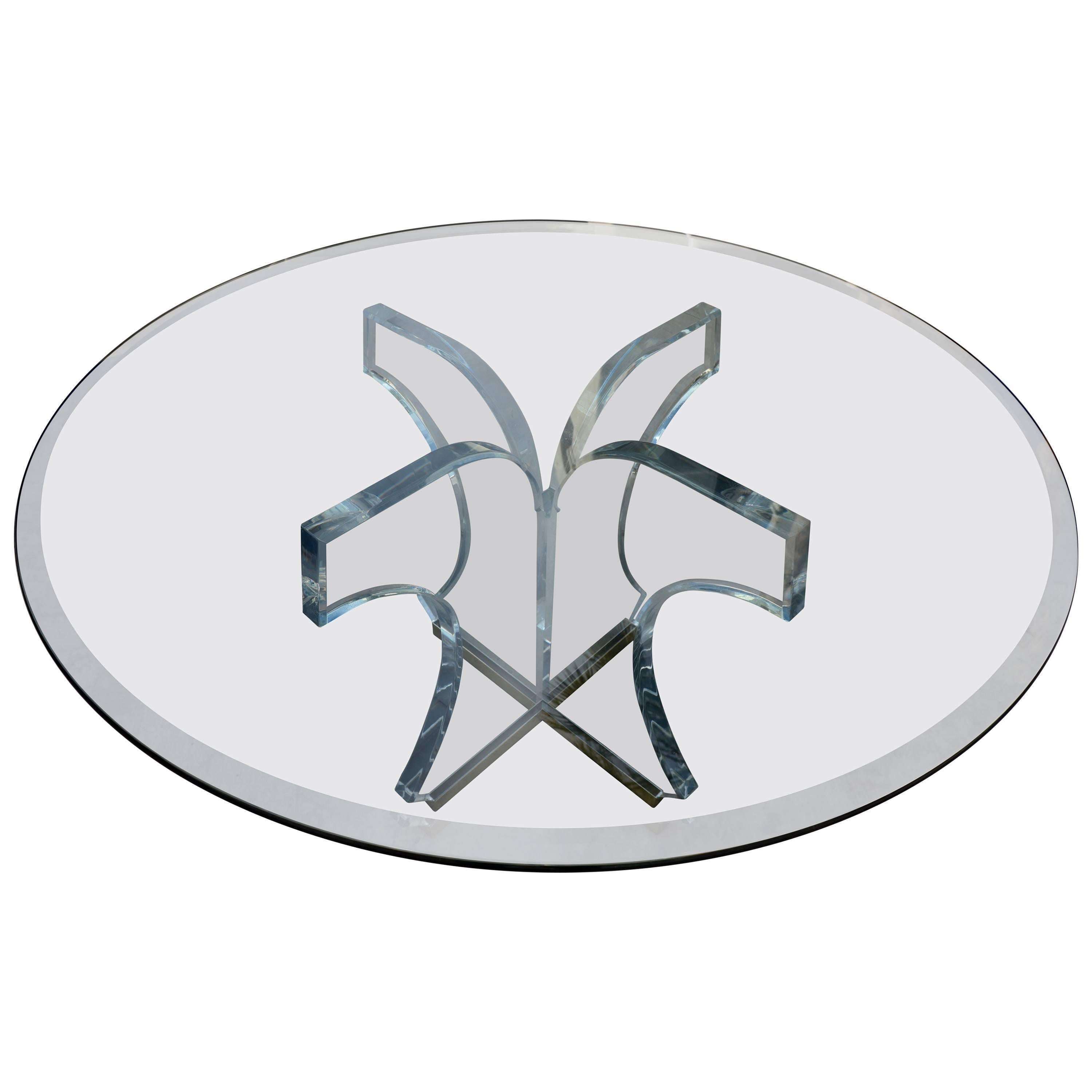 Lucite Glass Dining Table