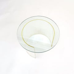 Mesa de tambor de lucita y cristal