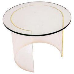 Mesa de tambor de lucita y cristal