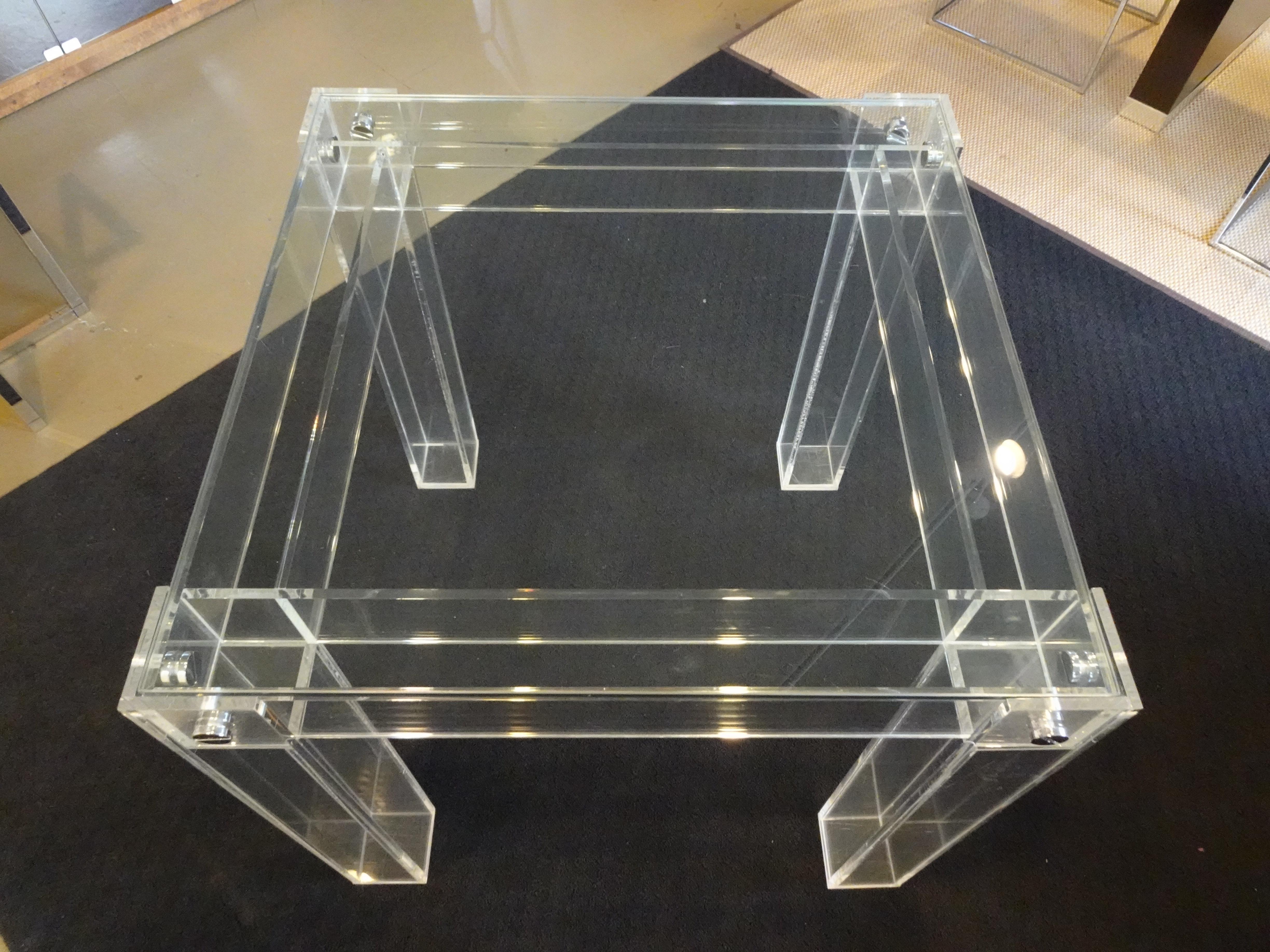 American Lucite / Glass Game or Dining Table