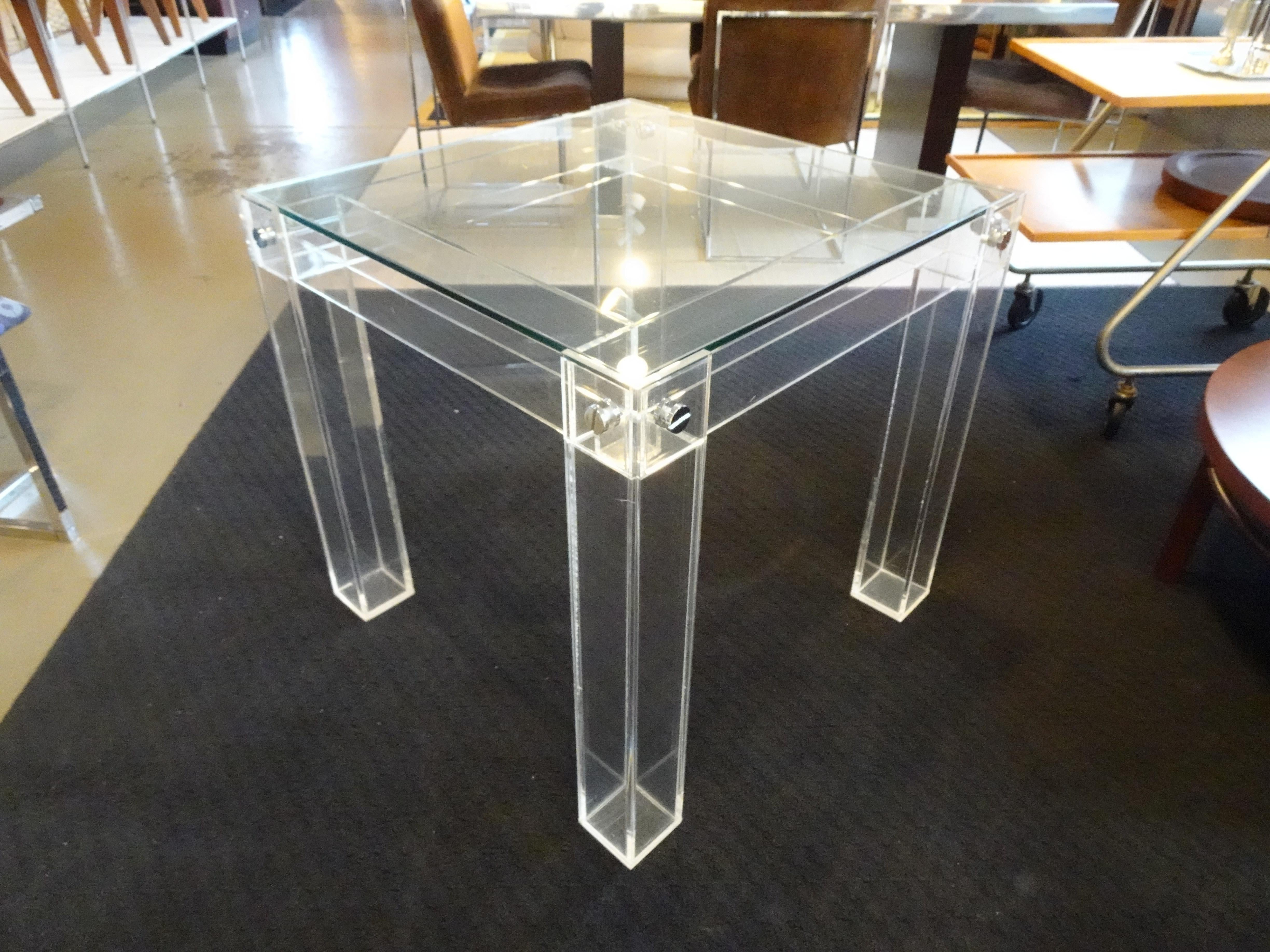 Lucite / Glass Game or Dining Table 2