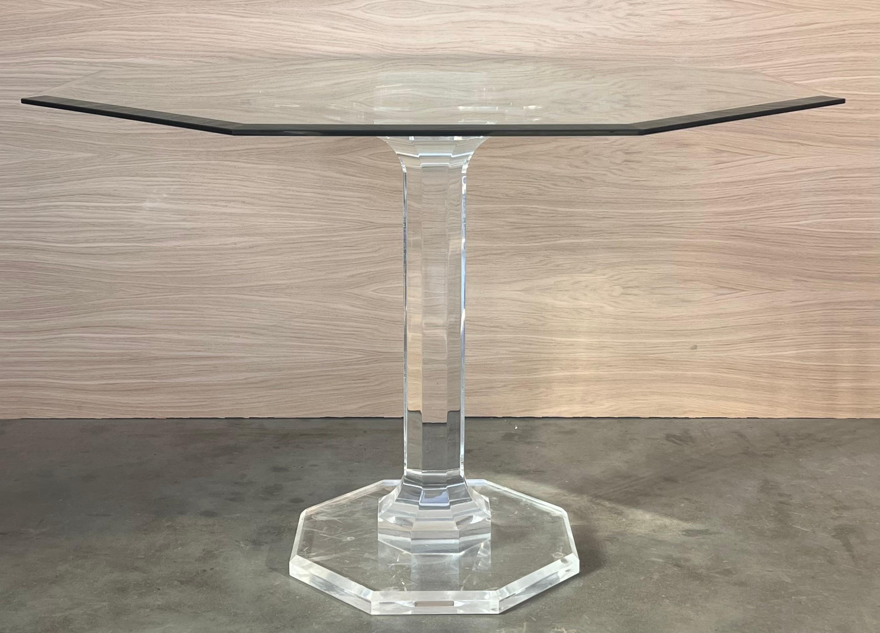 Lucite & Glass Otogonal Table in Style of Charles Hollis Jones, 1970s For Sale 3
