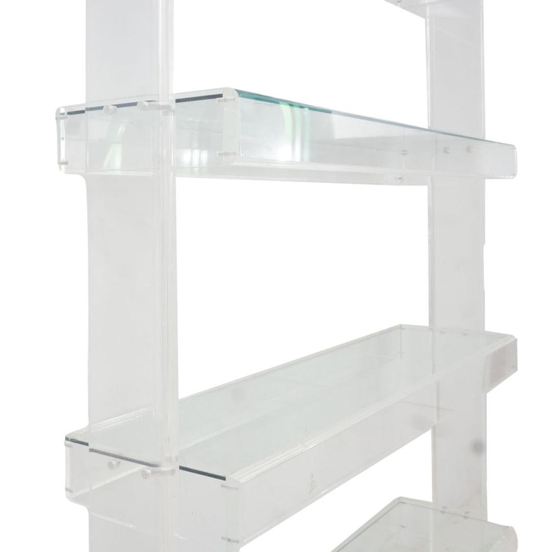 Post-Modern Lucite & Glass Shelving, 1980s For Sale