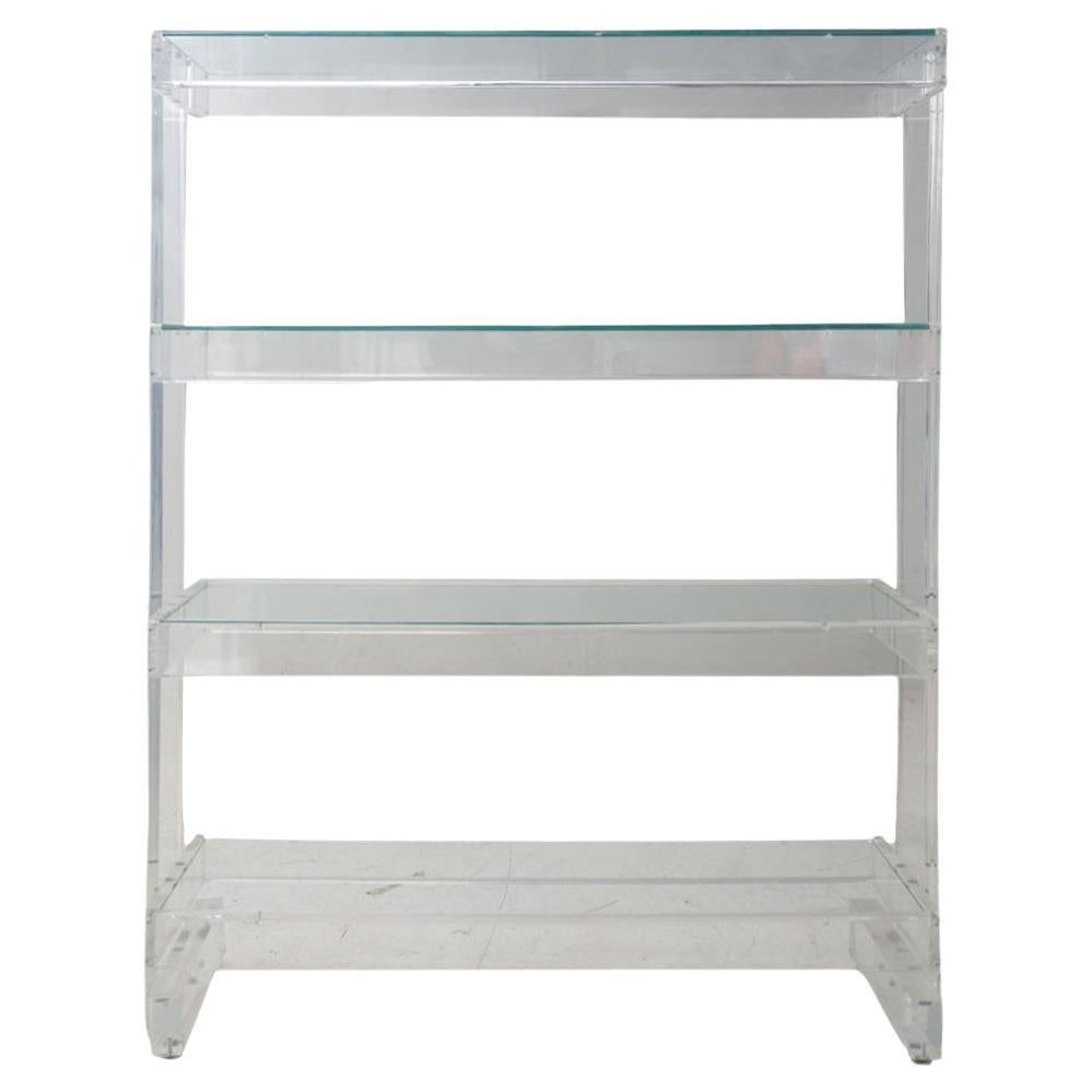 Lucite & Glass Shelving, 1980s For Sale