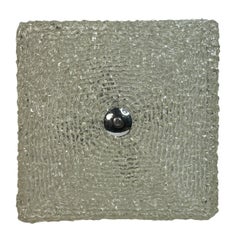 Lucite Glass Square Flush Mount Chandelier by Austrolux, Austria, 1960s