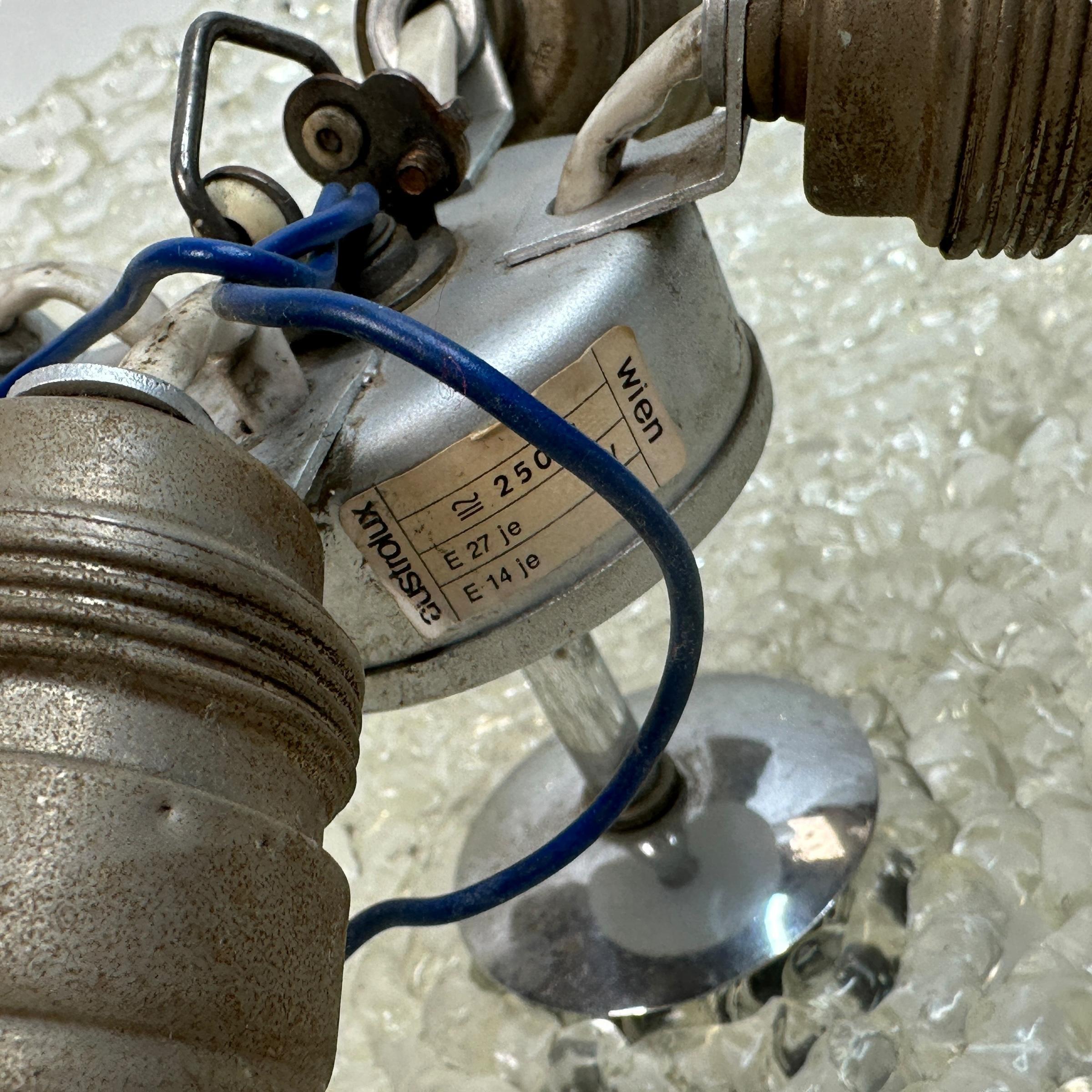 Lampadario quadrato a incasso in vetro lucite di Austroluxe, Austria, anni '60 in vendita 1