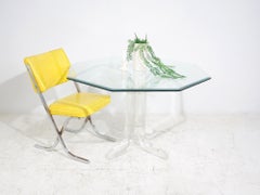 Lucite & Glass Table by Charles Hollis Jones, 1970s