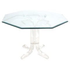 Lucite & Glass Table by Charles Hollis Jones, 1970s