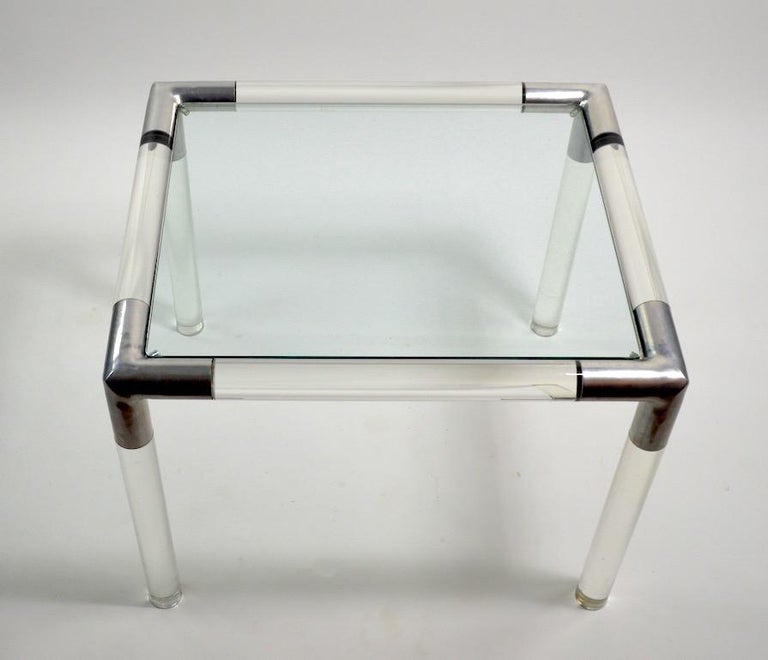 Lucite Glass Table by Charles Hollis Jones For Sale at 1stDibs