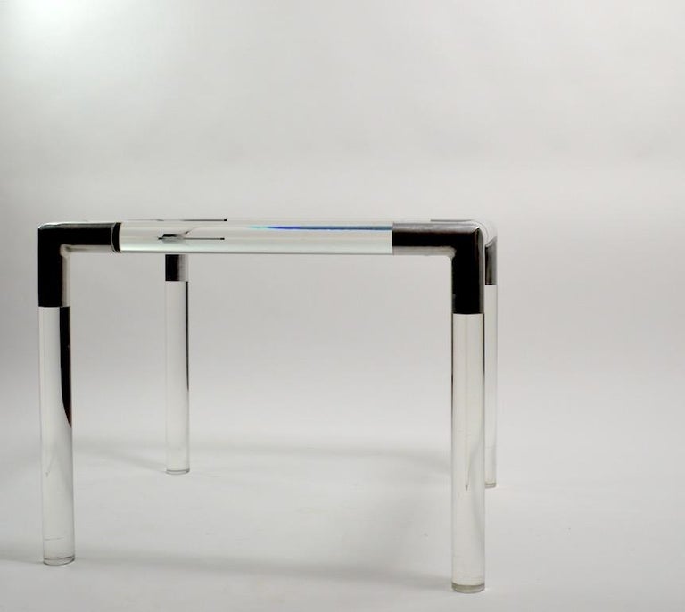 Lucite Glass Table by Charles Hollis Jones For Sale at 1stDibs