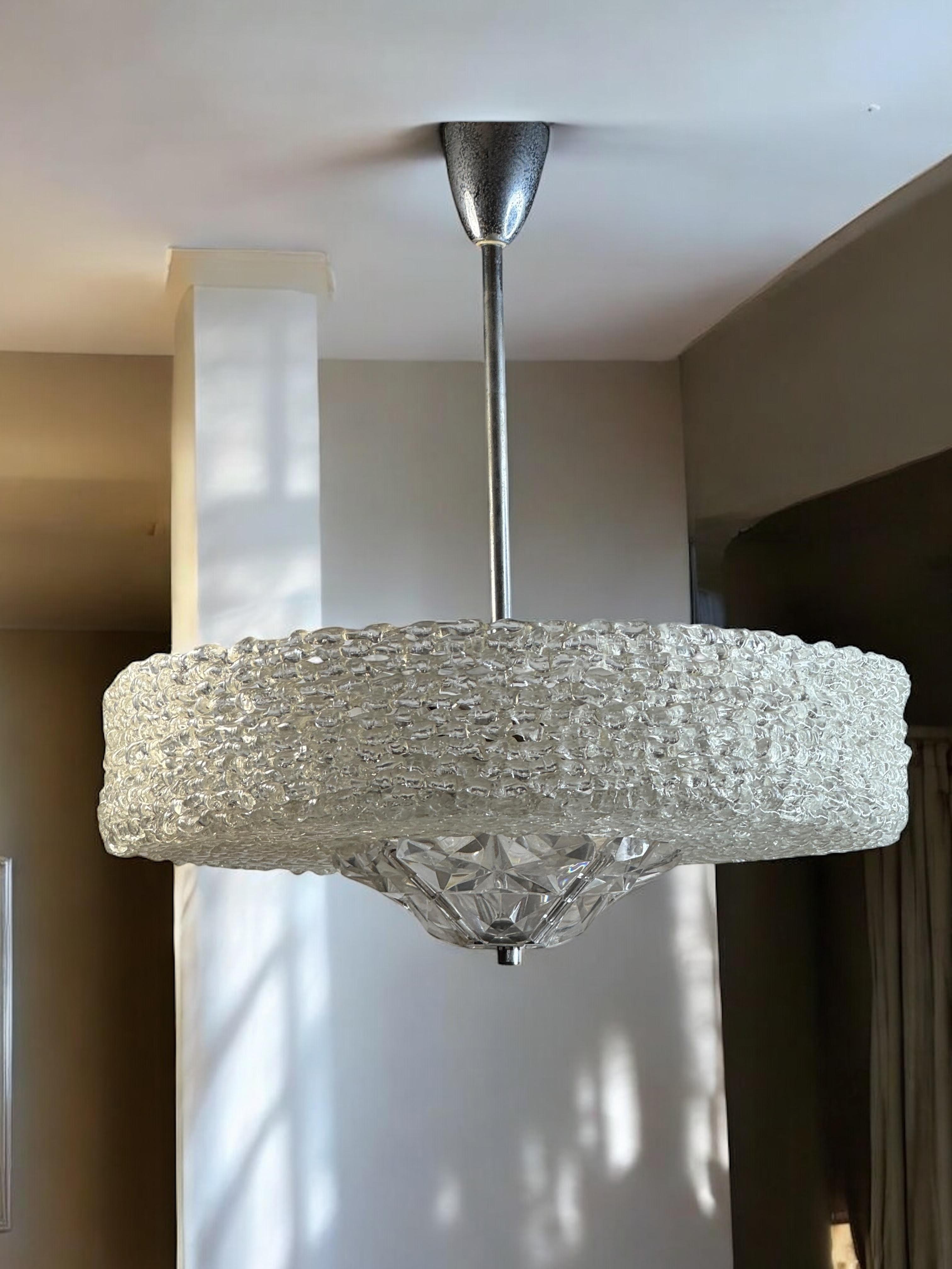 Lucite Glass UFO Chandelier by Austrolux, Austria, 1960s For Sale 4
