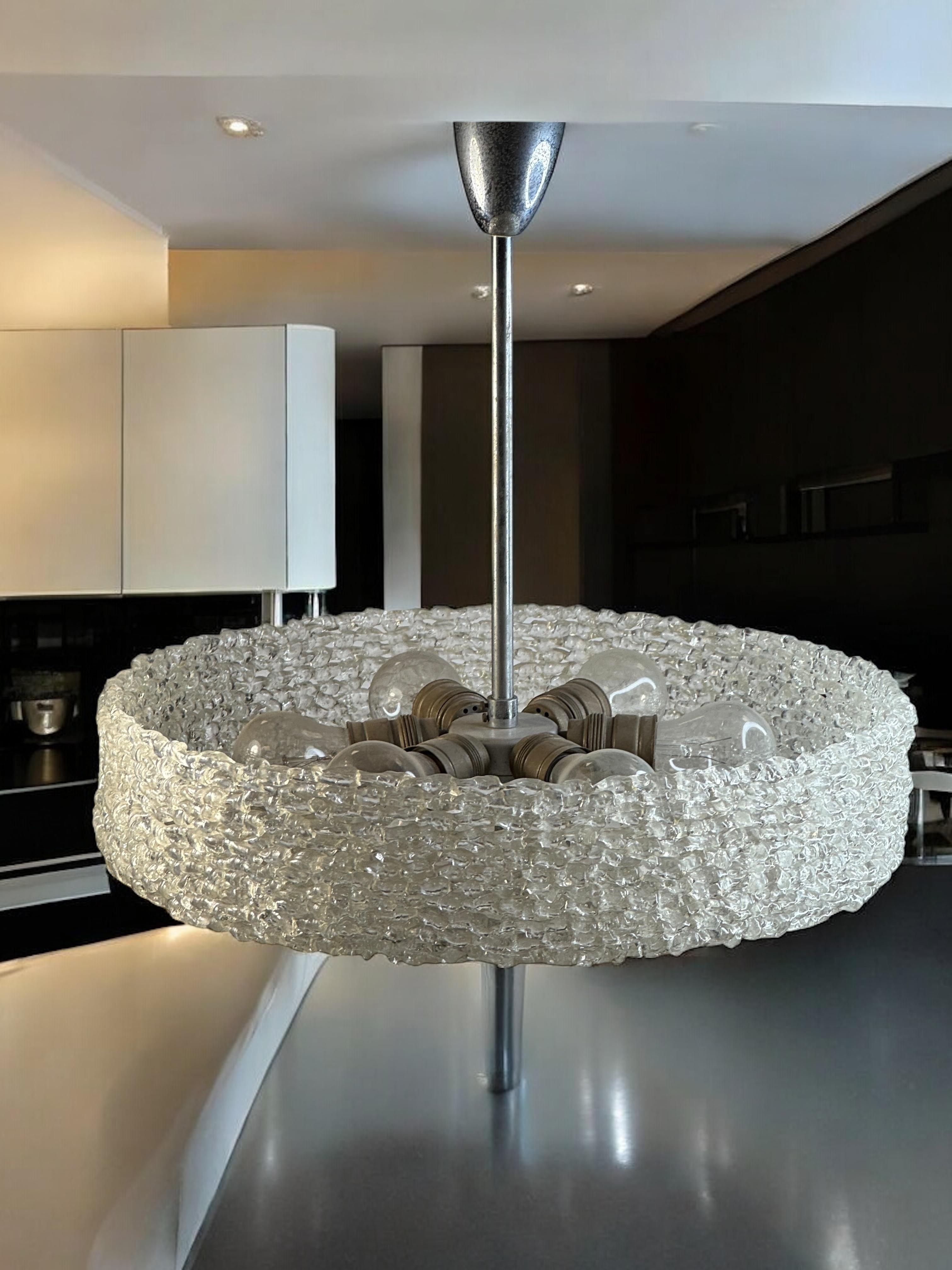 Lucite Glass UFO Chandelier by Austrolux, Austria, 1960s For Sale 7