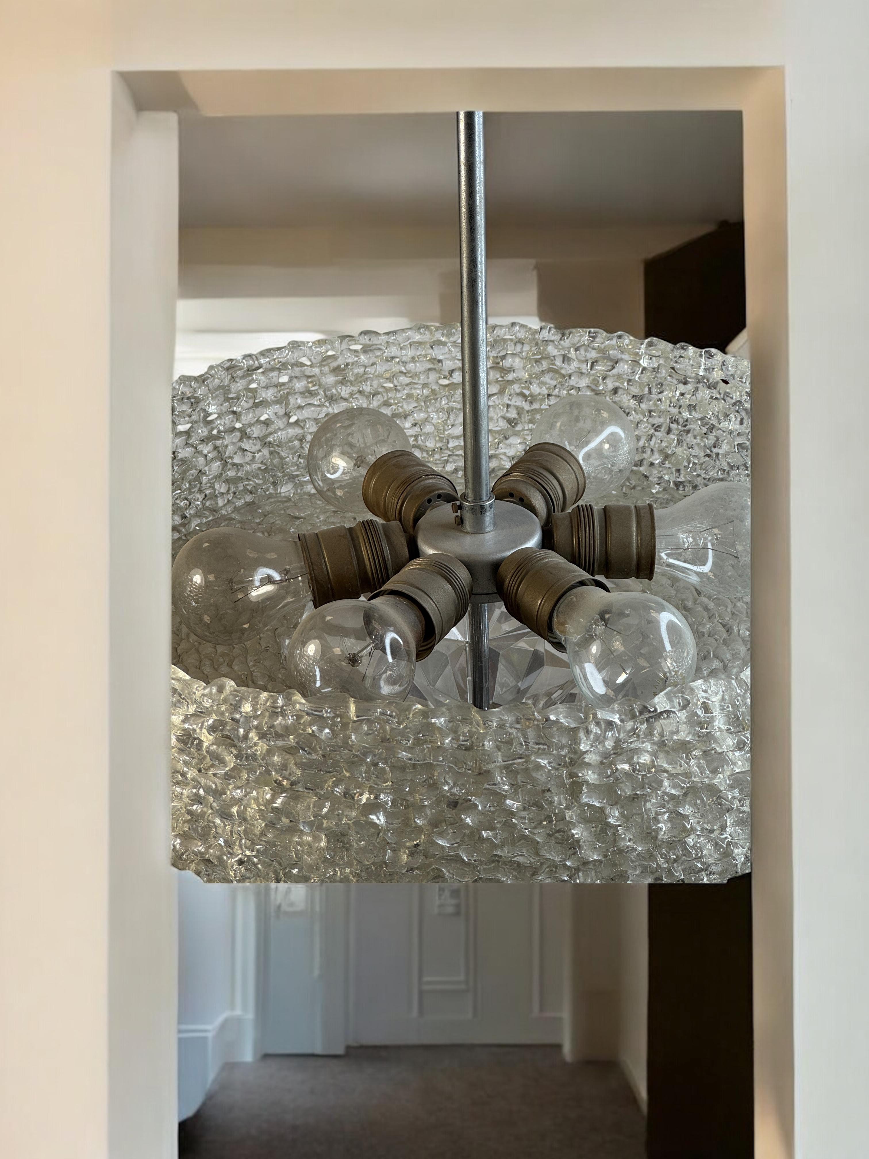 Lucite Glass UFO Chandelier by Austrolux, Austria, 1960s For Sale 8