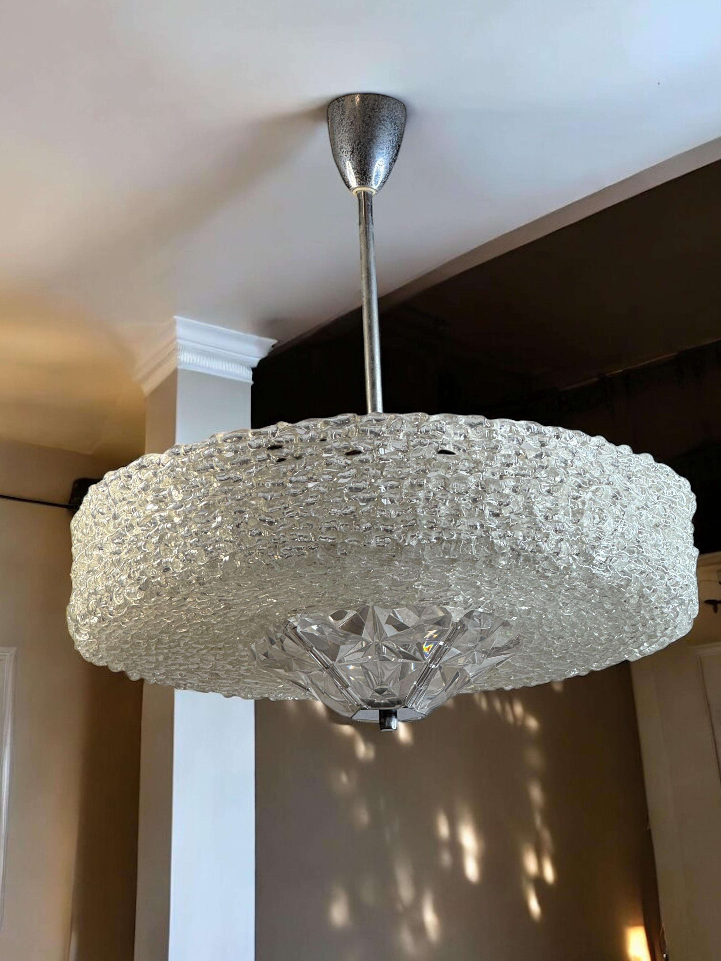 Lucite Glass UFO Chandelier by Austrolux, Austria, 1960s For Sale 9