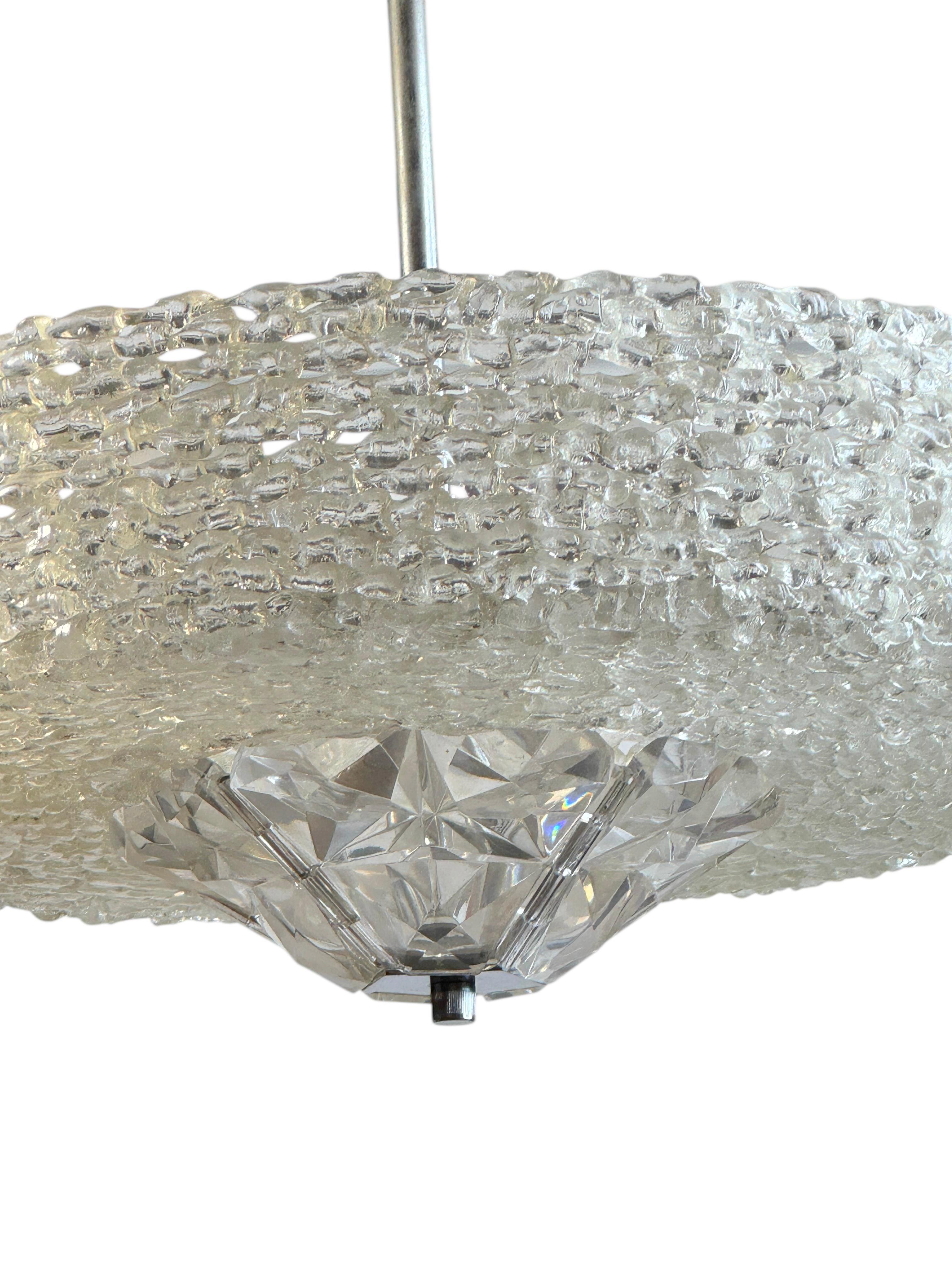 Lucite Glass UFO Chandelier by Austrolux, Austria, 1960s In Good Condition For Sale In Nuernberg, DE