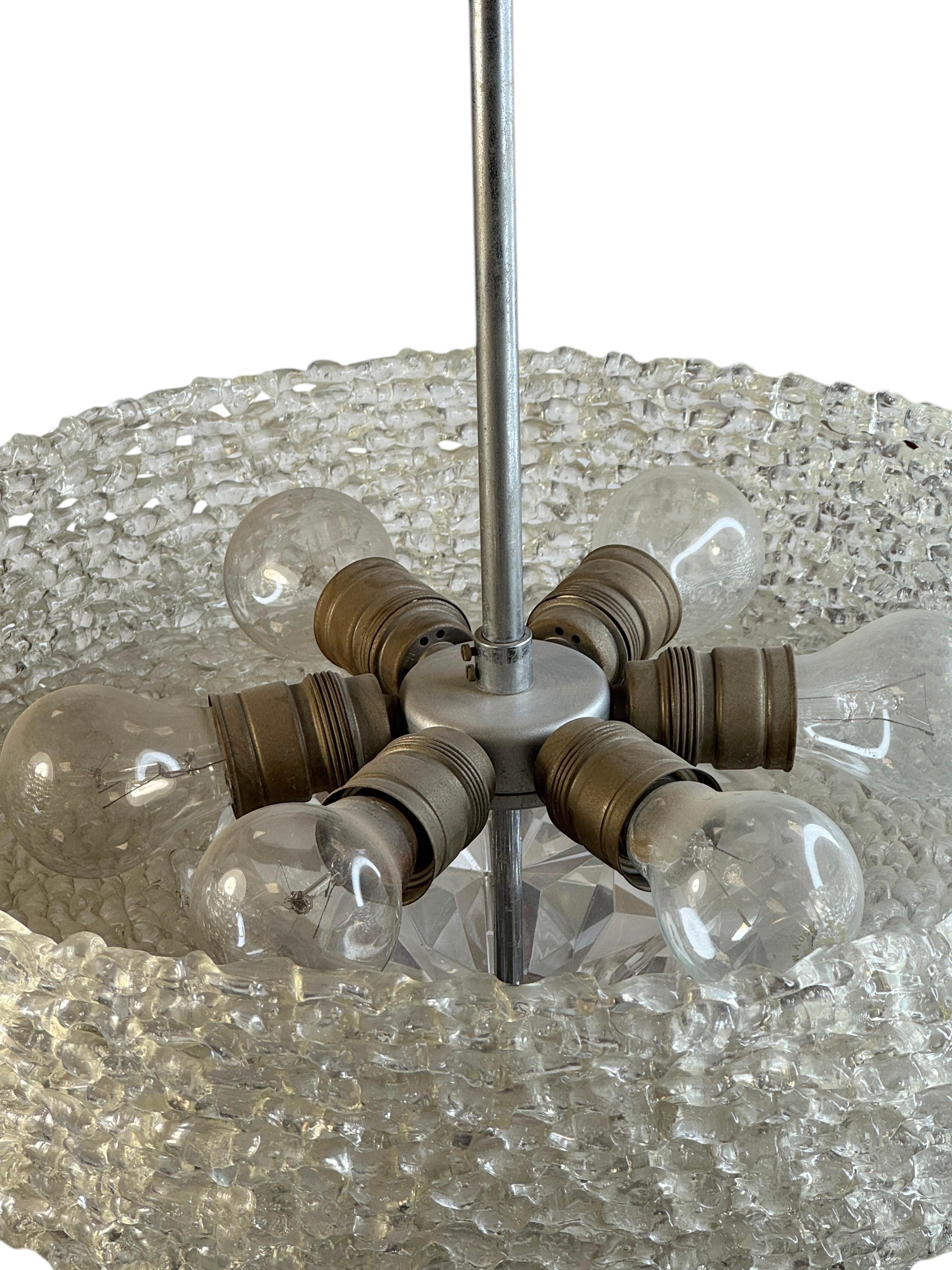 Lucite Glass UFO Chandelier by Austrolux, Austria, 1960s For Sale 1