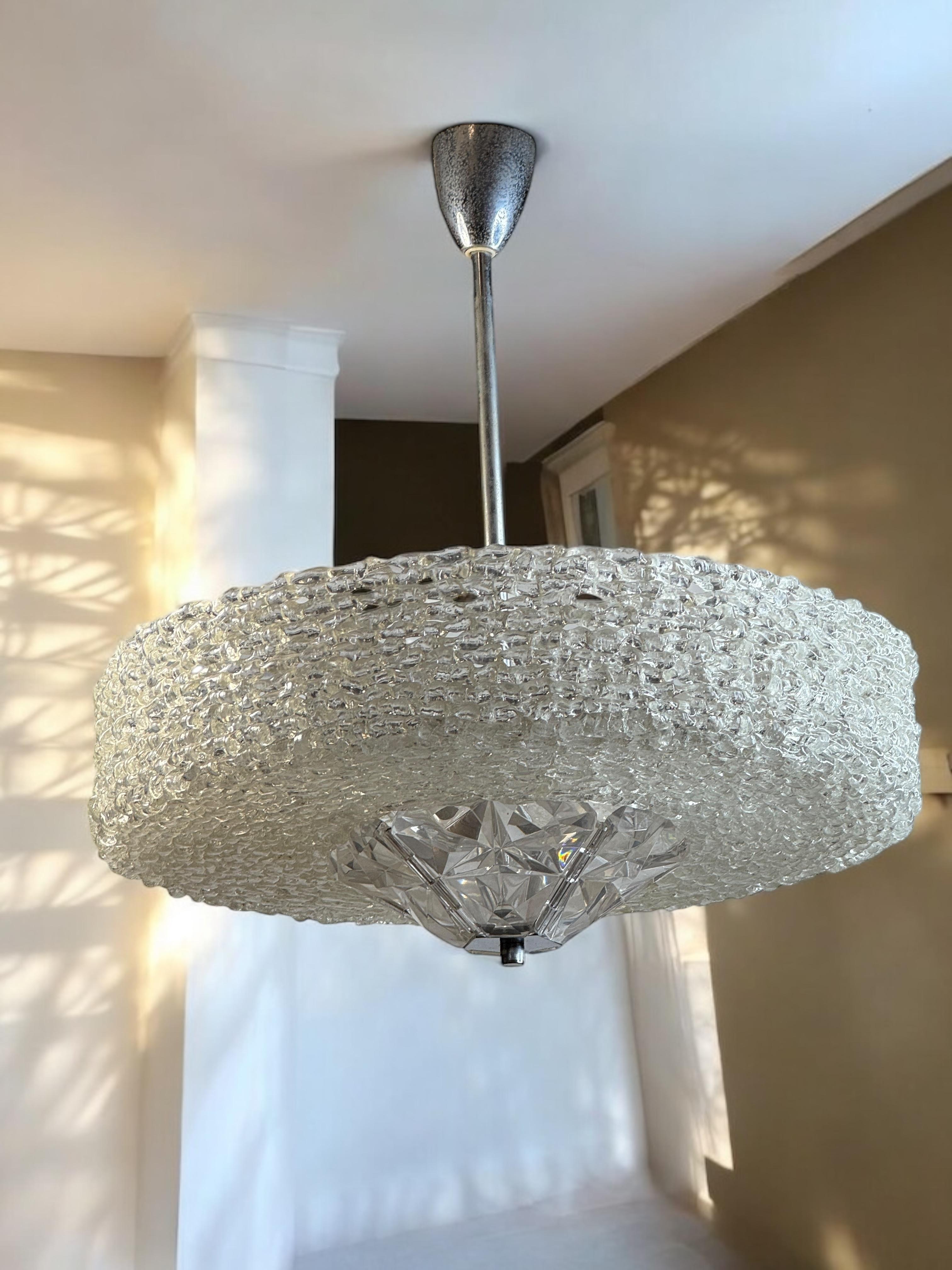 Lucite Glass UFO Chandelier by Austrolux, Austria, 1960s For Sale 2