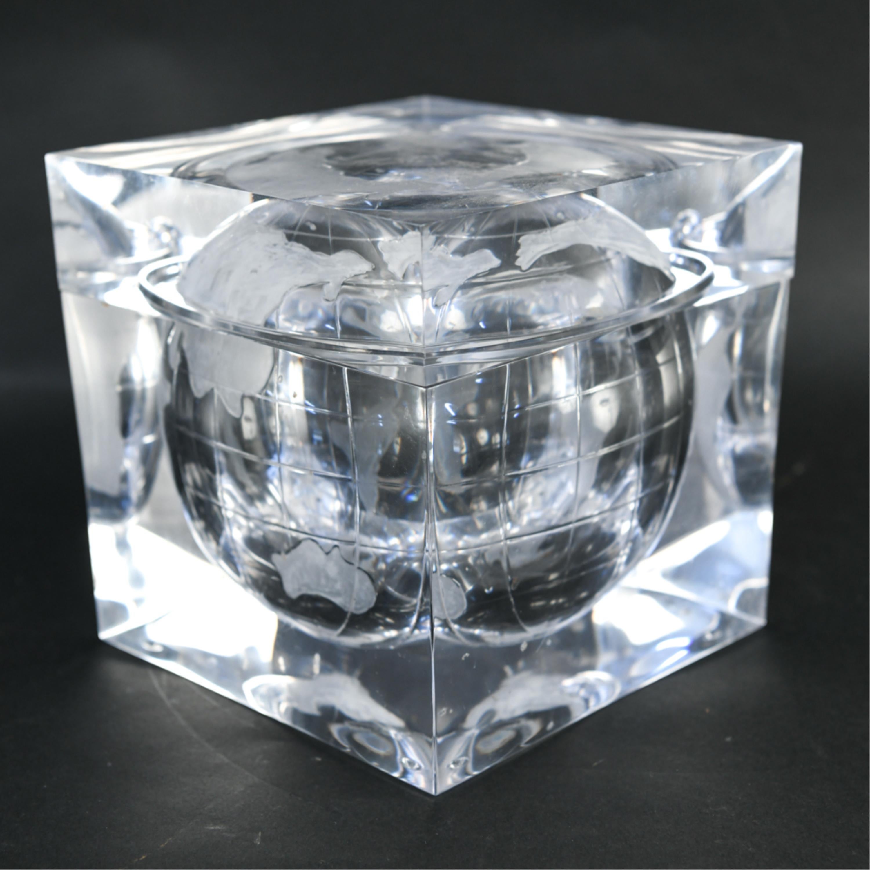 Lucite Globe Ice Bucket 6