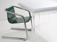 Lucite & Grasscloth Dinette, 1980s