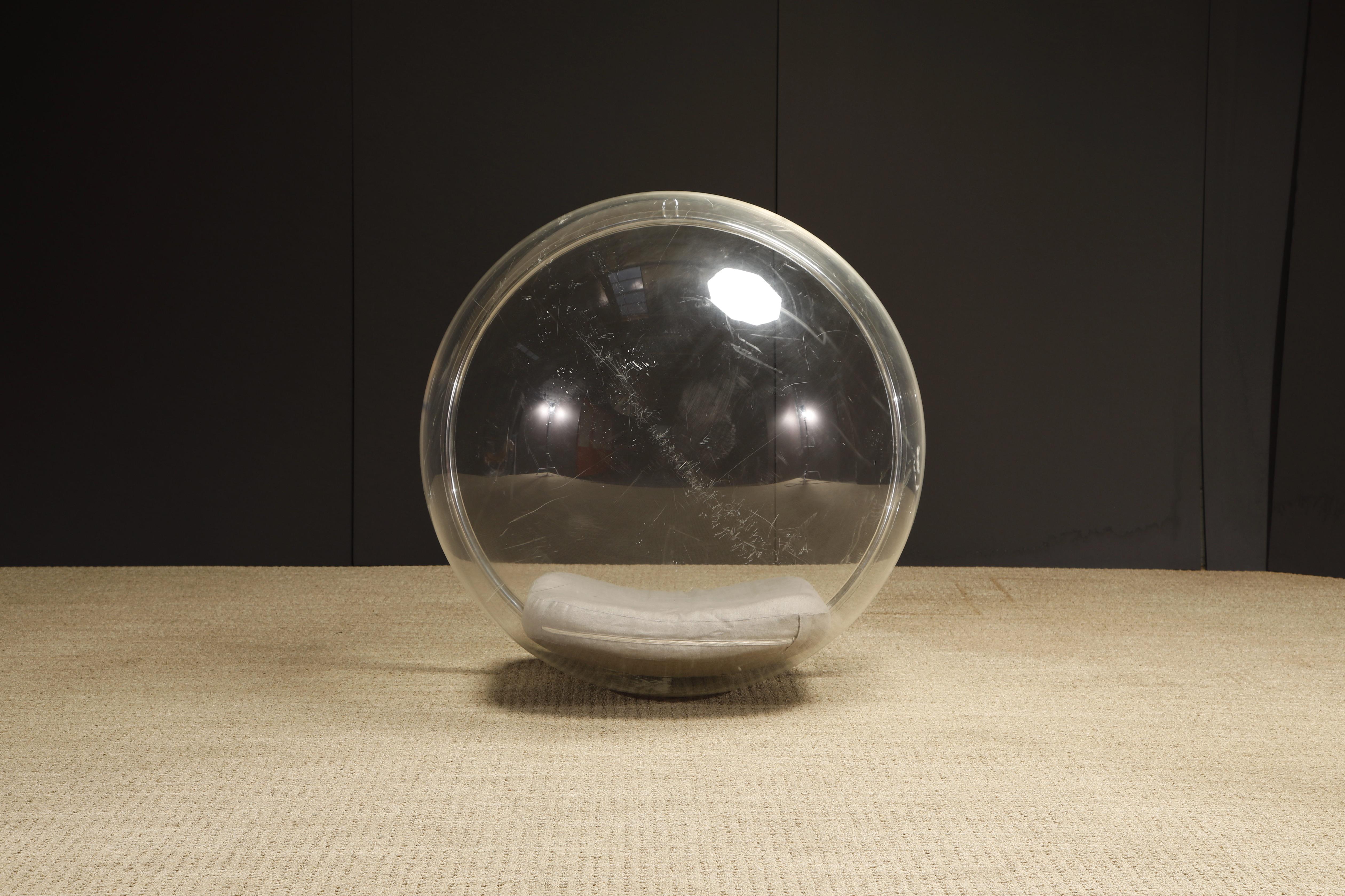 Lucite Hanging 'Bubble Chair' by Eero Aarnio for Adelta, Signed For Sale 3