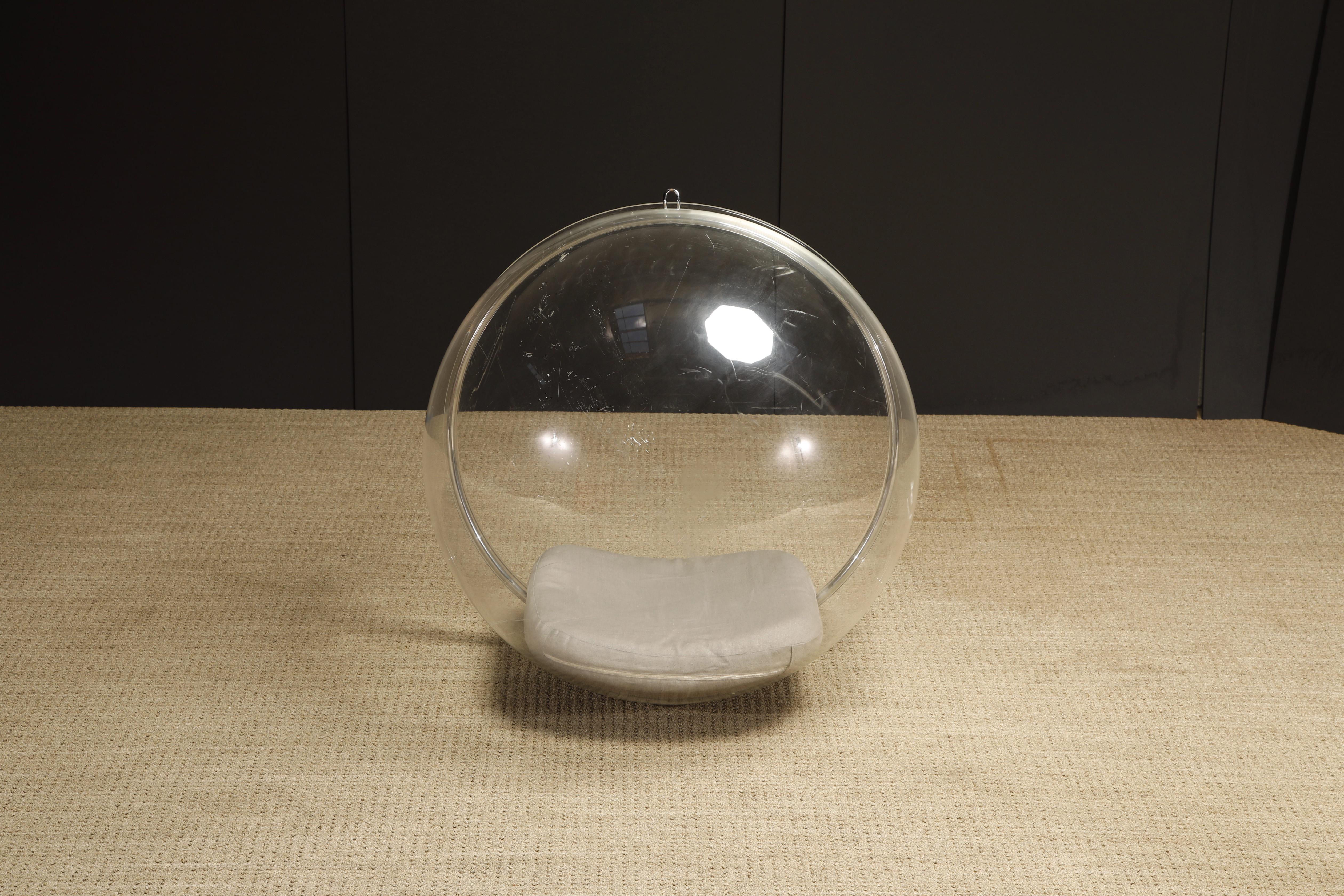 Lucite Hanging 'Bubble Chair' by Eero Aarnio for Adelta, Signed For Sale 4