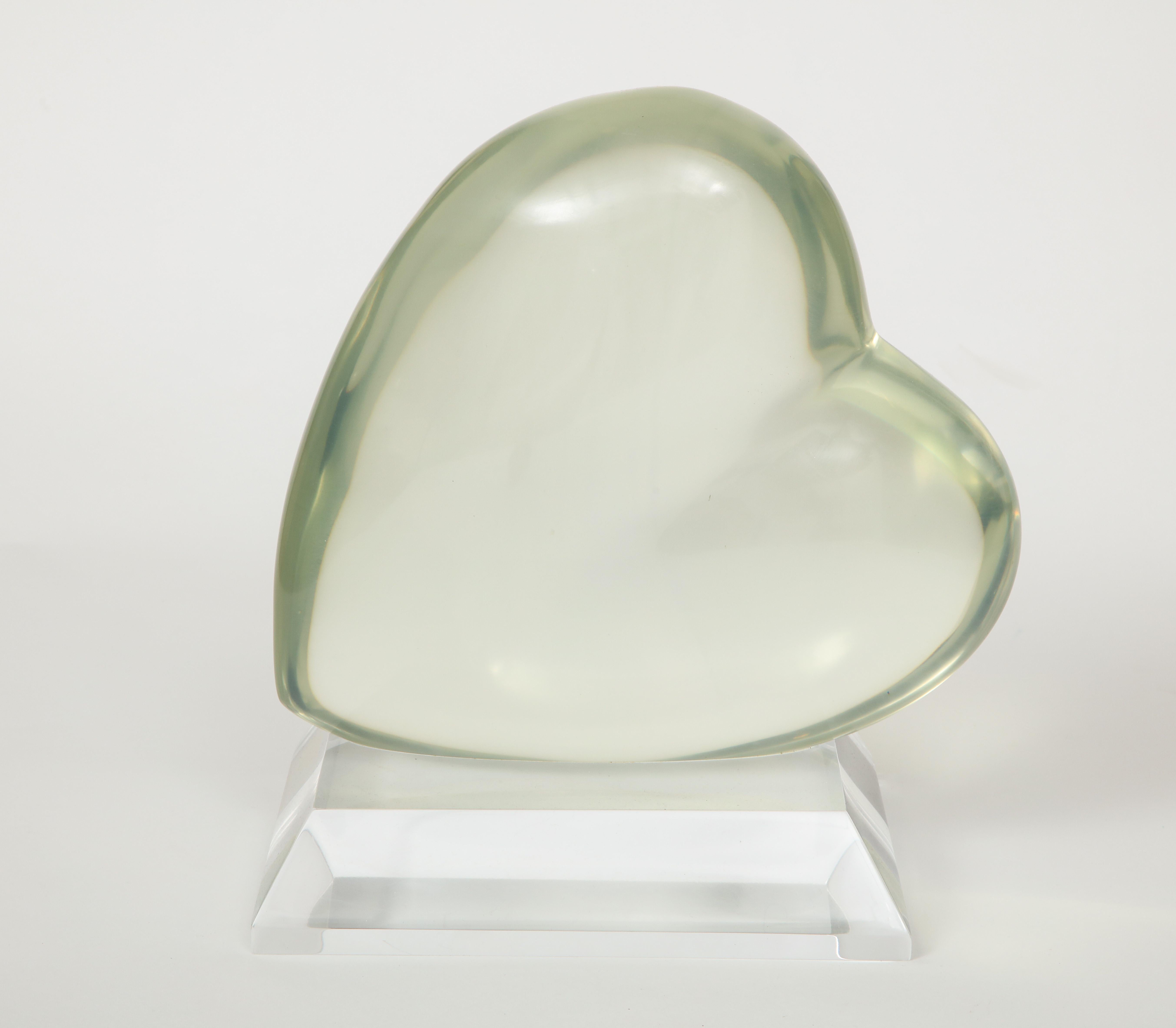 Molded Lucite Heart Sculpture by Shlomi Haziza