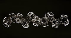 Lucite Helix Chandelier by Cam Crockford