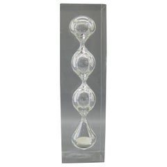 Lucite Hourglass Sand Timer Sculpture in the Manner of Charles Hollis Jones