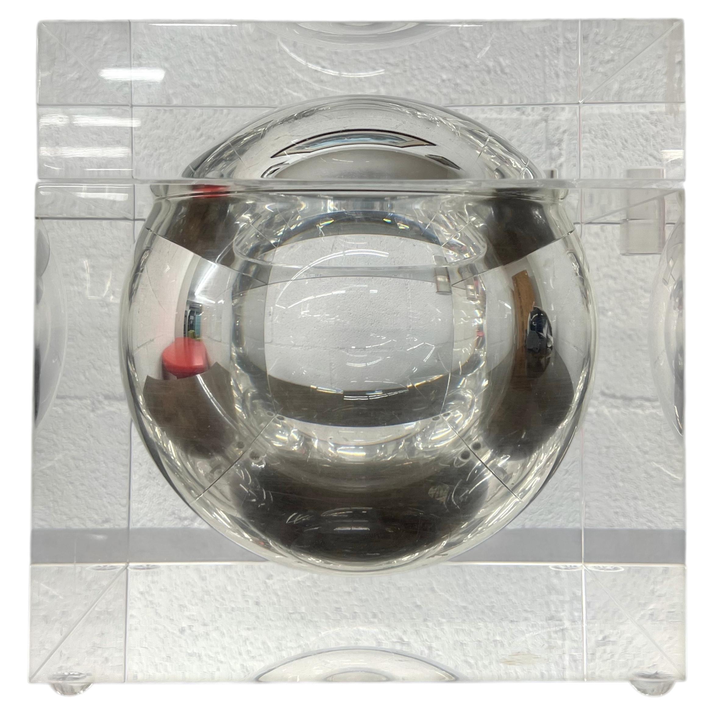Lucite Ice Bucket by Alessandro Albrizzi, 1970s. Pristine Condition.