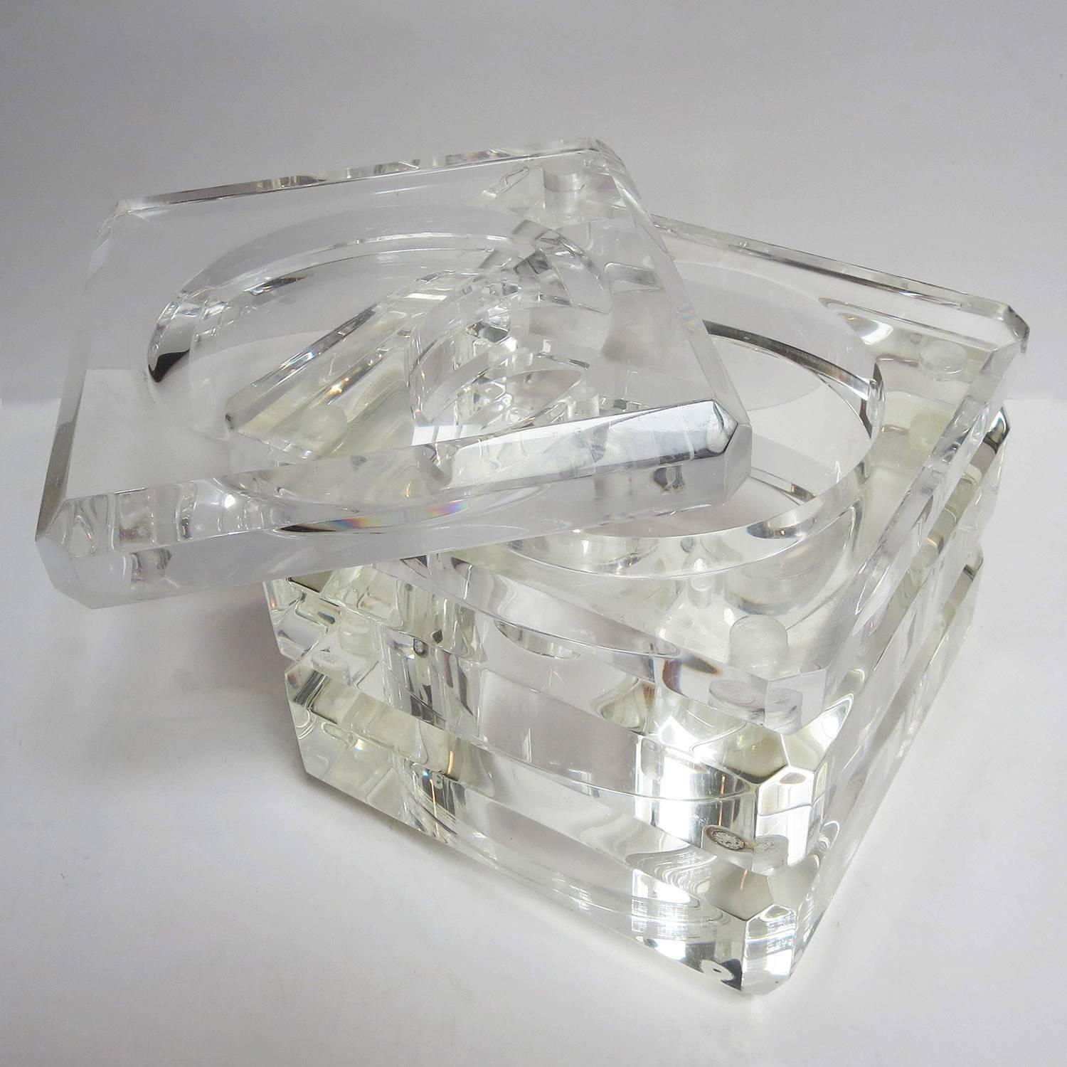 Polished Lucite Ice Bucket by Alessandro Albrizzi