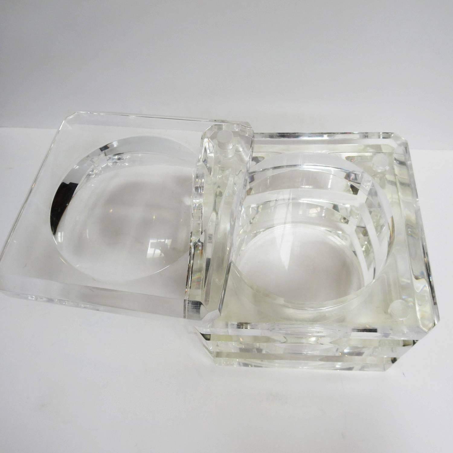 Lucite Ice Bucket by Alessandro Albrizzi In Excellent Condition In North Hollywood, CA