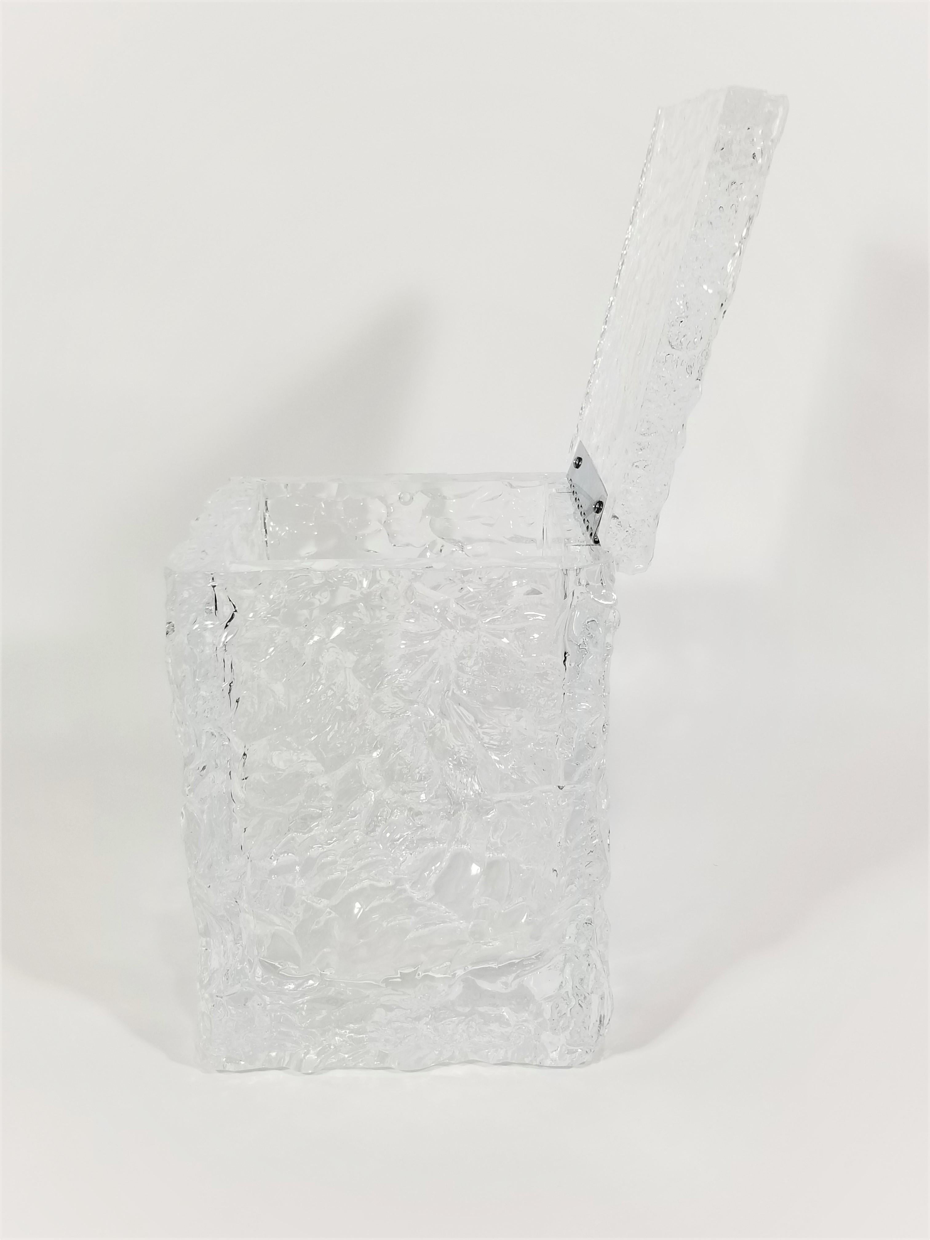Lucite Ice Bucket Midcentury Brutalist Design  For Sale 4