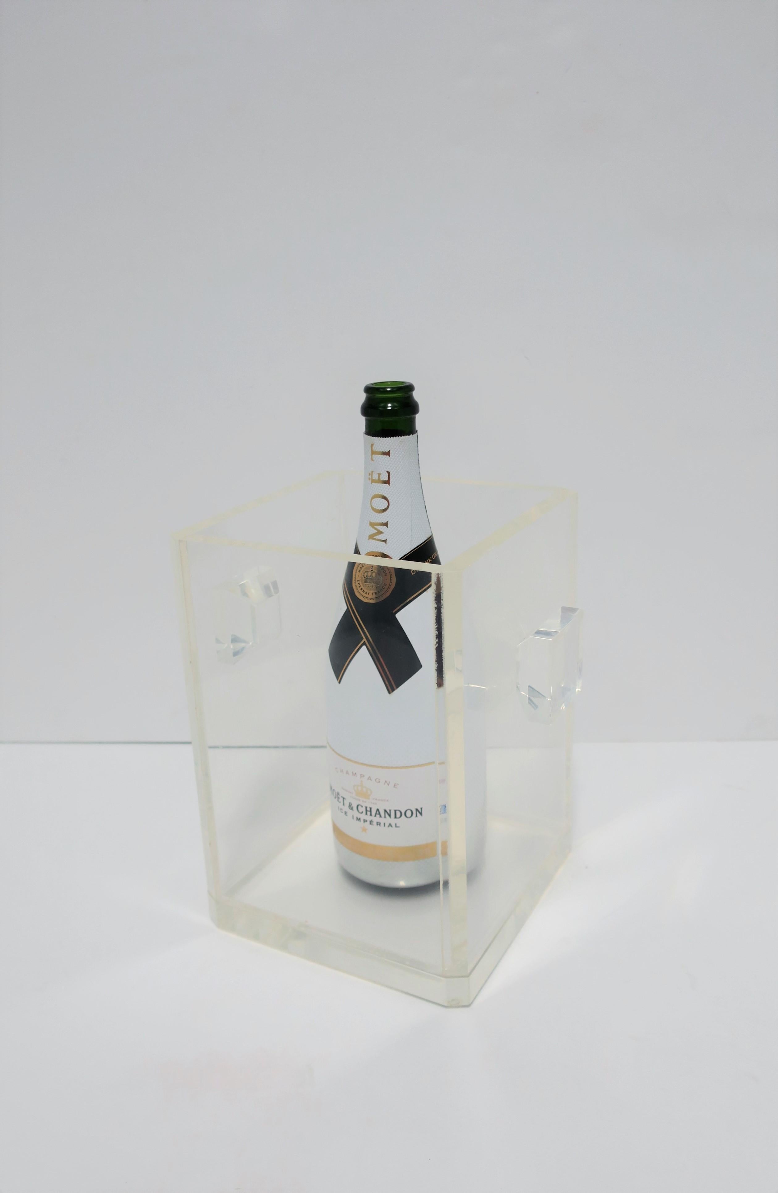 Modern Lucite Ice Bucket or Champagne Wine Cooler, circa 1970s