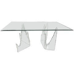 Bureau « Iceberg » en Lucite, en forme de lion dans le style de Frost