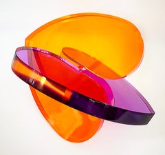 Lucite Interlocking Hearts Sculpture by Michael Gitter Available in Many Colors