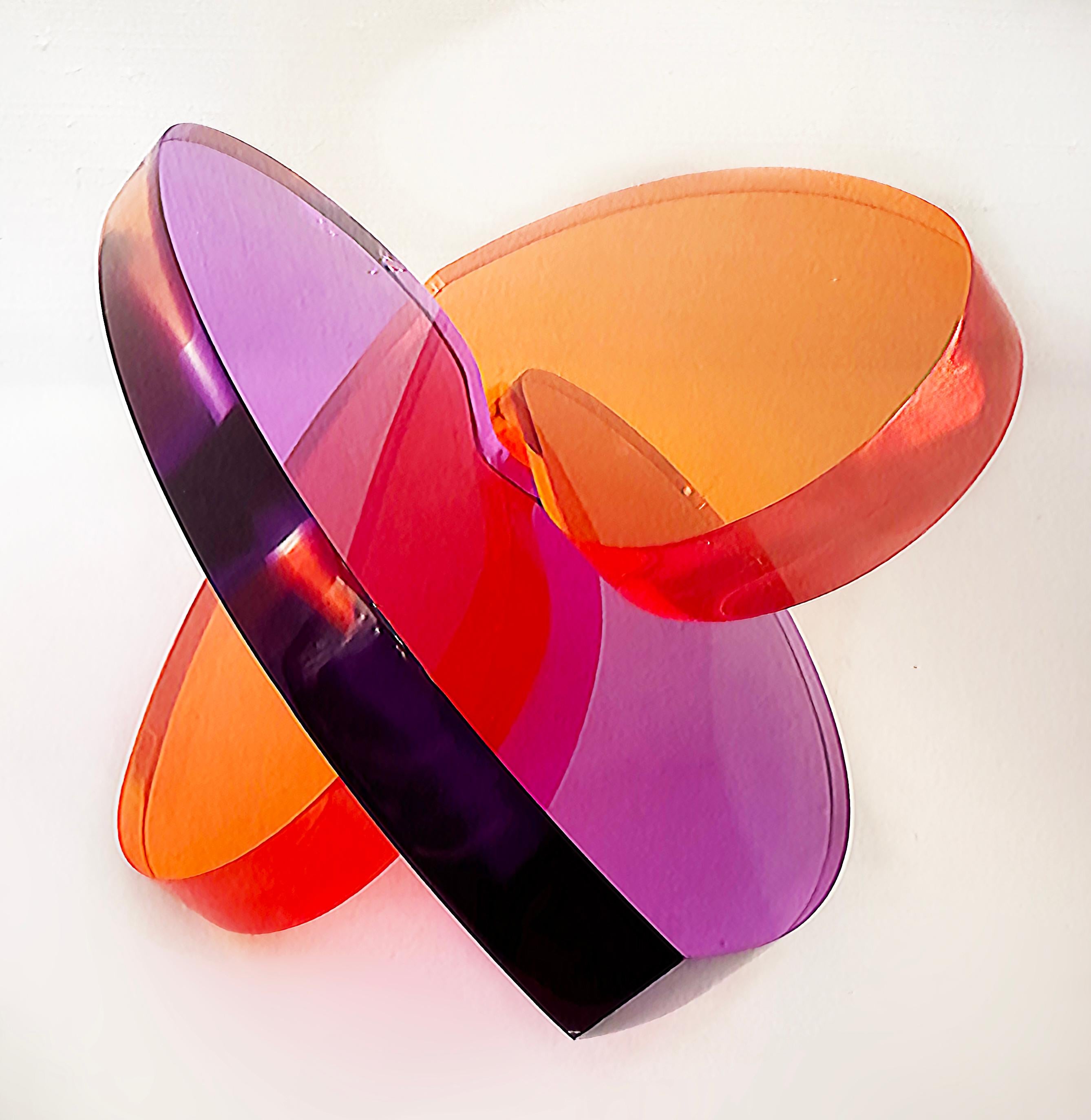 Contemporary Lucite Interlocking Hearts  Sculpture by Michael Gitter Available in Many Colors
