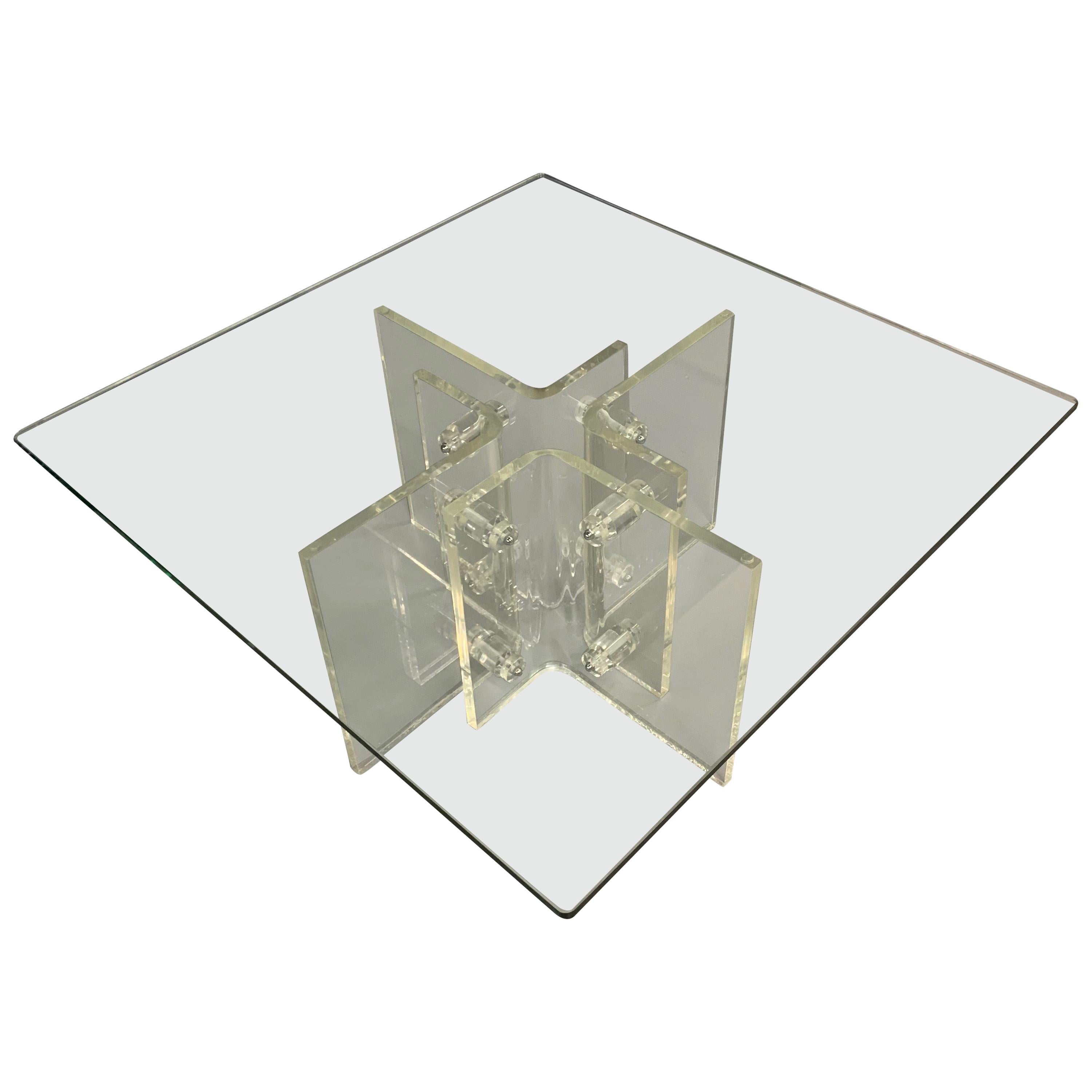 Lucite Intricate Midcentury Coffee Table