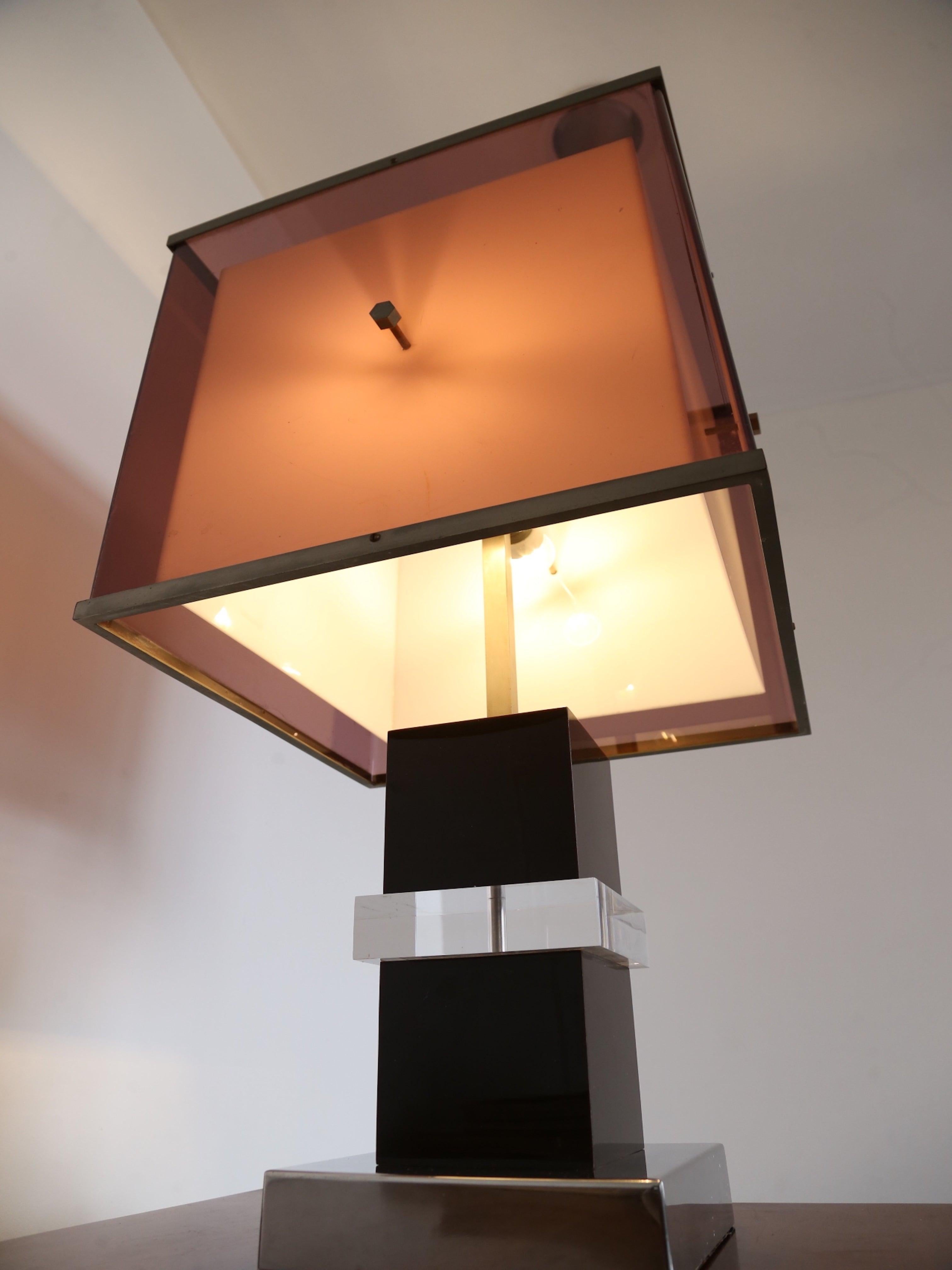 Lucite Italian Table Lamp by Romeo Rega, 1965 In Good Condition For Sale In Byron Bay, NSW