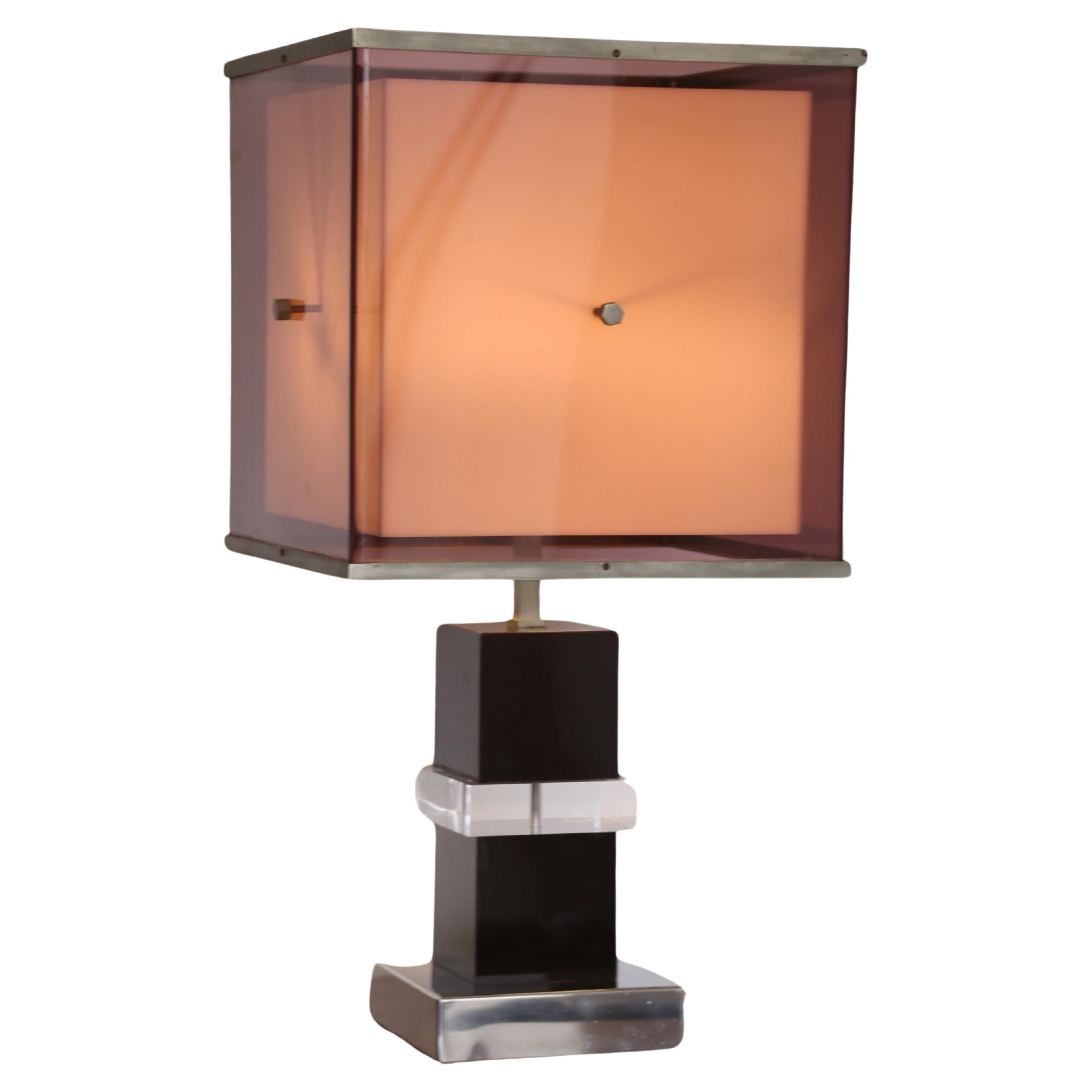 Lampada da tavolo italiana in lucite di Romeo Rega, 1965