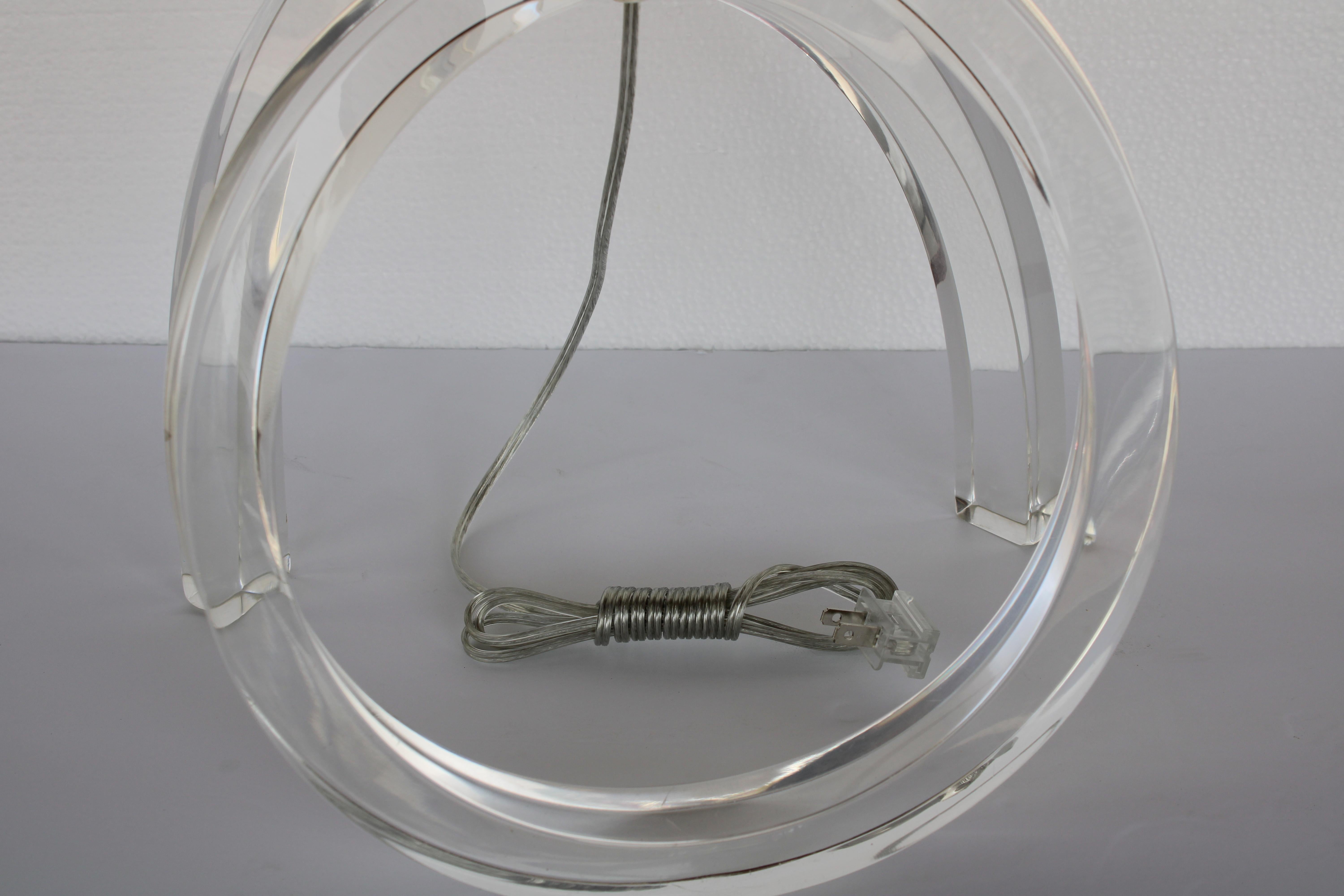 Late 20th Century Lucite Lamp Attributed to Astrolite for the Ritts Company, Los Angeles, CA For Sale