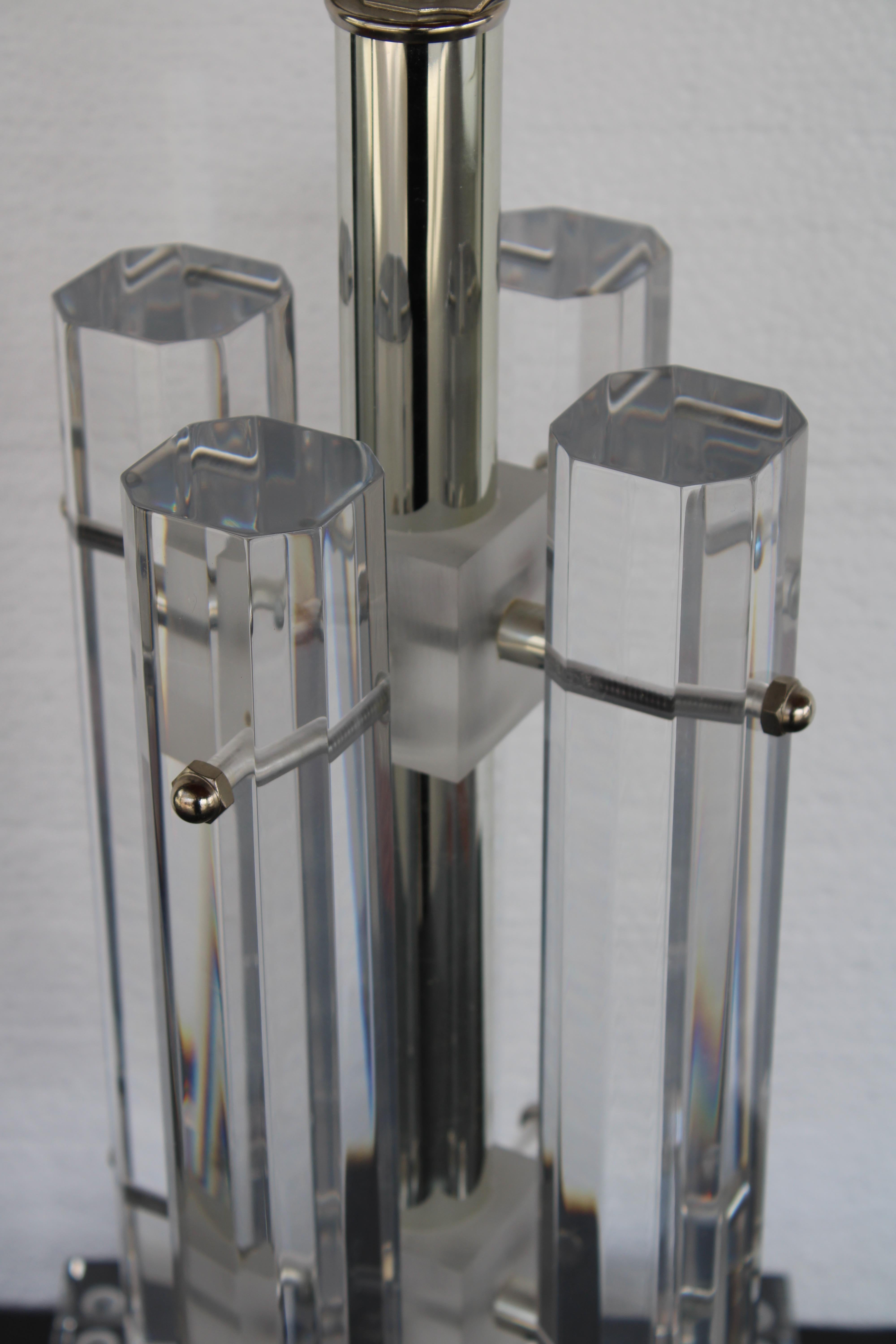 Late 20th Century Lucite Lamp by Astrolite for the Ritts Company, Los Angeles, CA For Sale