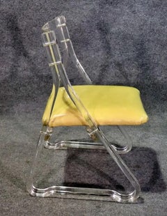 Lucite & Leather Desk Chair