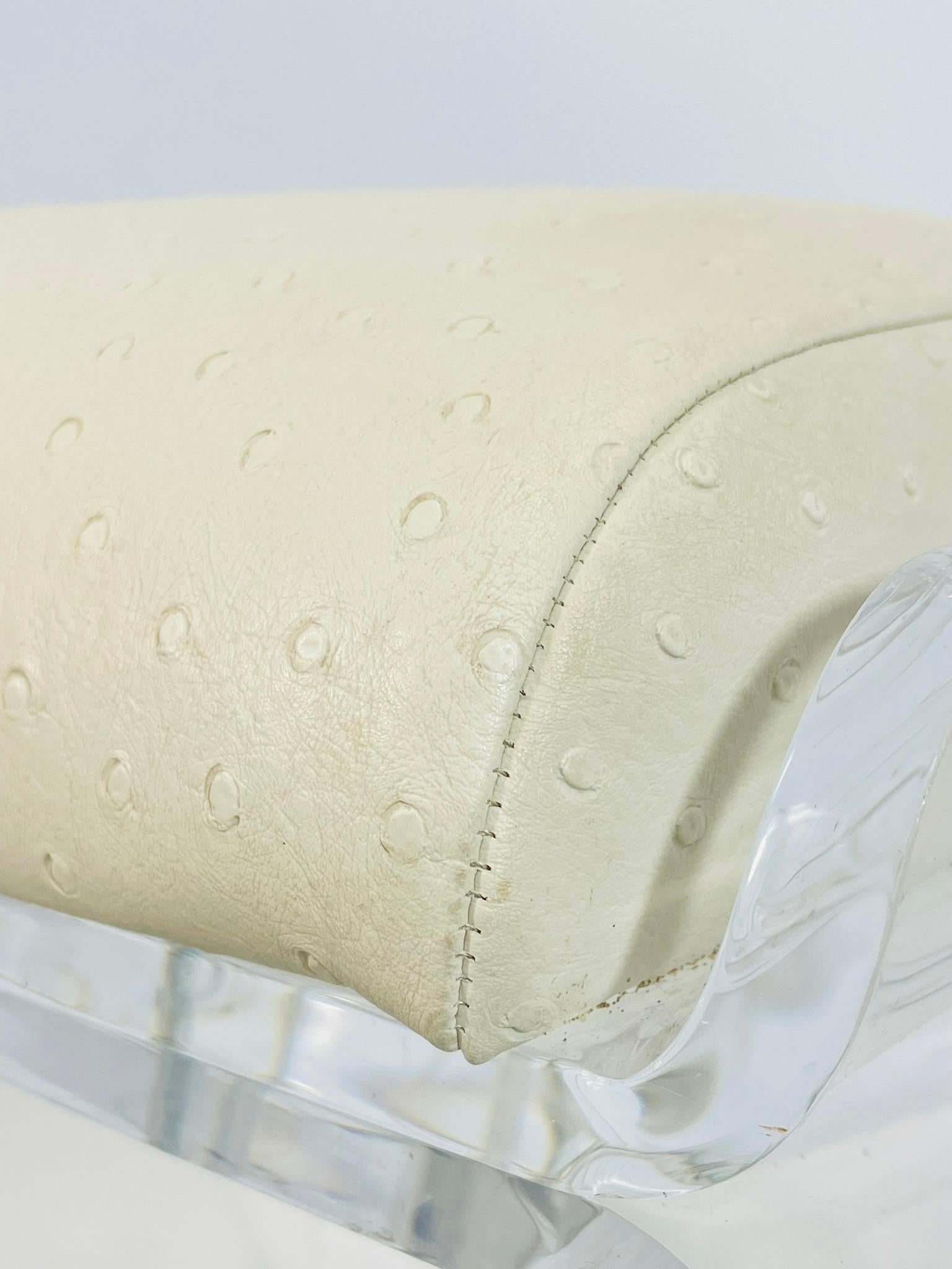 Drehhocker aus Lucite und Leder von Charles Hollis Jones, USA 1960er Jahre im Angebot 3