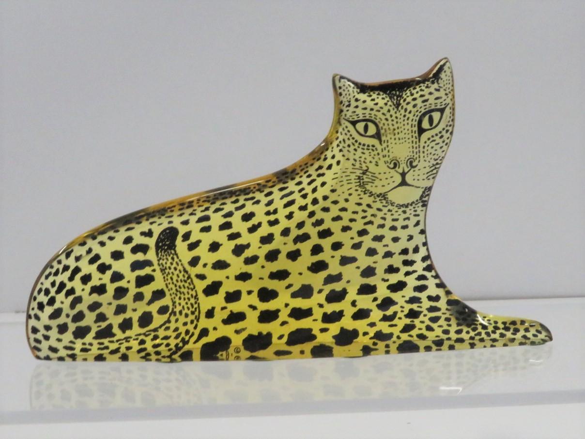 Molded Lucite Leopard Sculpture by Abraham Palatnik Brazil from the Artemis Collection