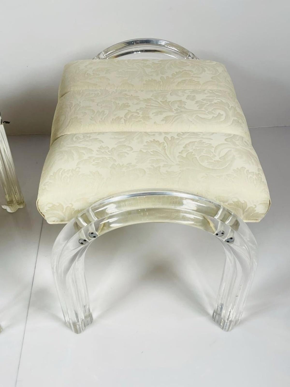 Lucite Lounge Chair & Ottoman by Charles Hollis Jones, Waterfall Collection For Sale 6