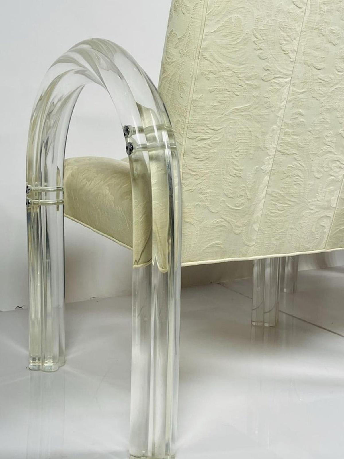 Lucite Lounge Chair & Ottoman by Charles Hollis Jones, Waterfall Collection For Sale 7